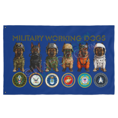 Military Working Dogs Lineup — Double-Sided Military K9 Banner -Ltd Edition Blue