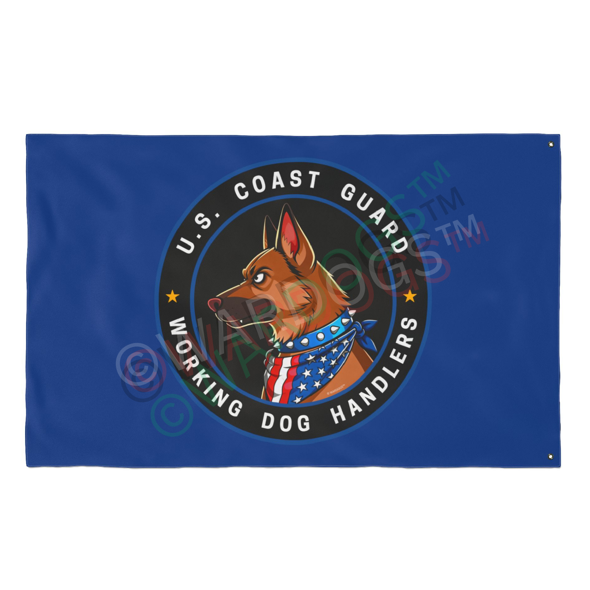 U.S. Coast Guard Working Dog Handlers Flag — Double-Sided Military K9 Banner - Ltd Blue Edition