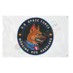 United States Space Force Dog Handlers Flag — Double-Sided Military K9 Banner - Blue Ltd. Ed.