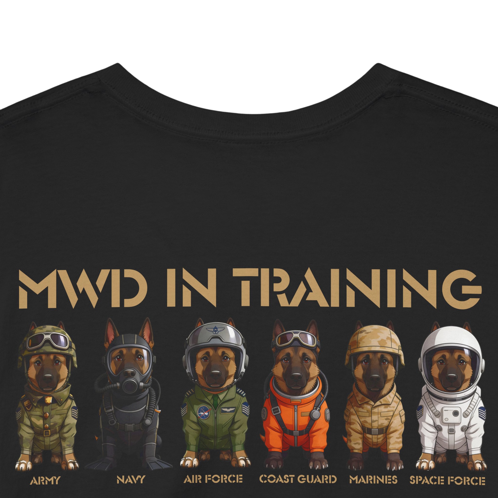 MWD In Training Tee — Military Working Dog Puppy Lineup T‑Shirt - Image 7