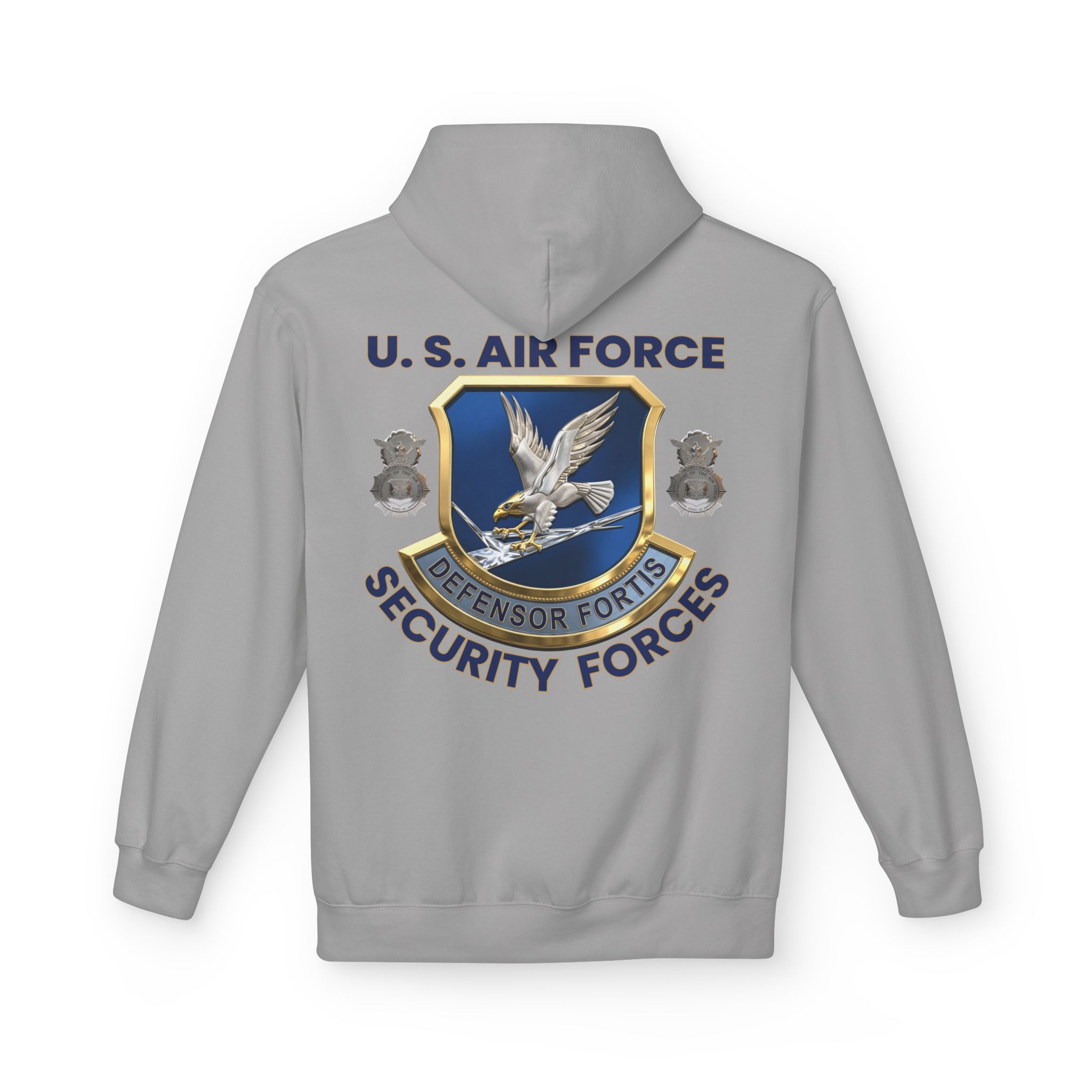 Air Force Security Forces Emblem Hoodie – U.S. Air Force Defensor Fortis Back Print - Image 5