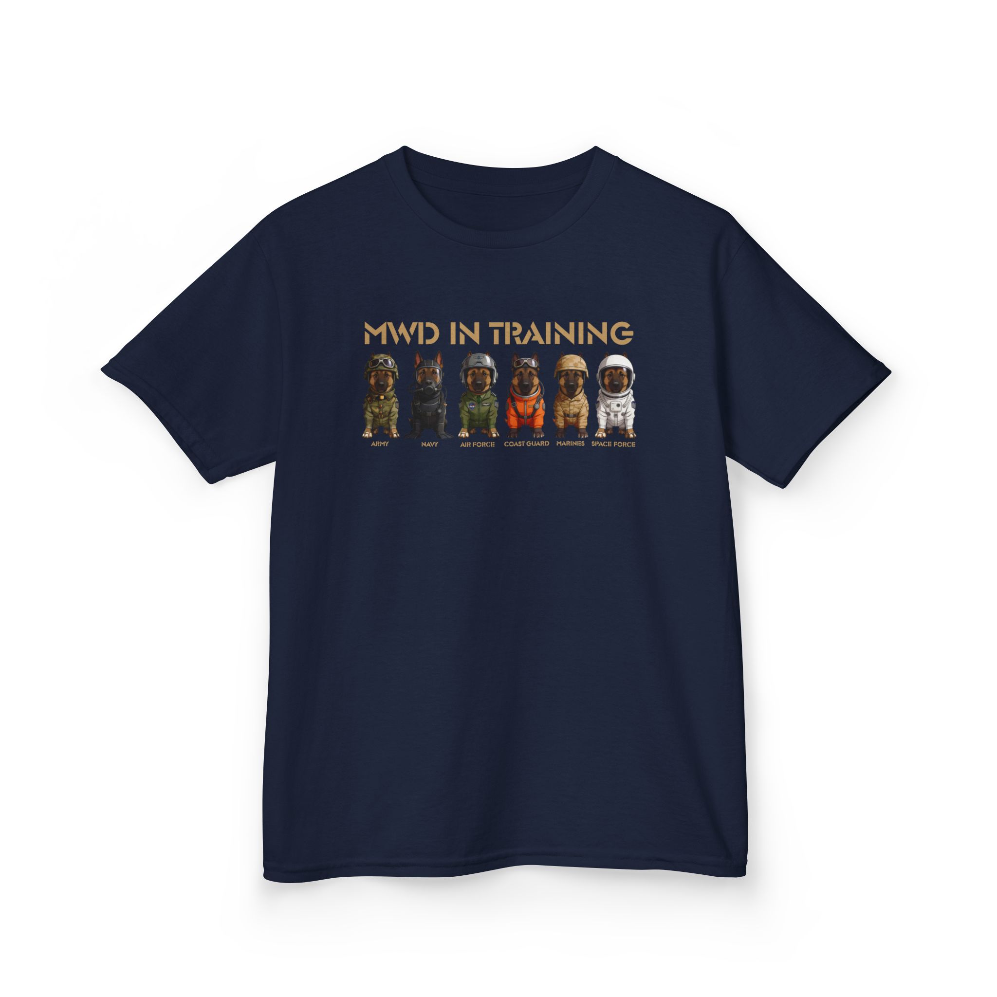 Kids Tee - "MWD Training" Cute Military Working Dog Puppies Shirt for Children - Image 4