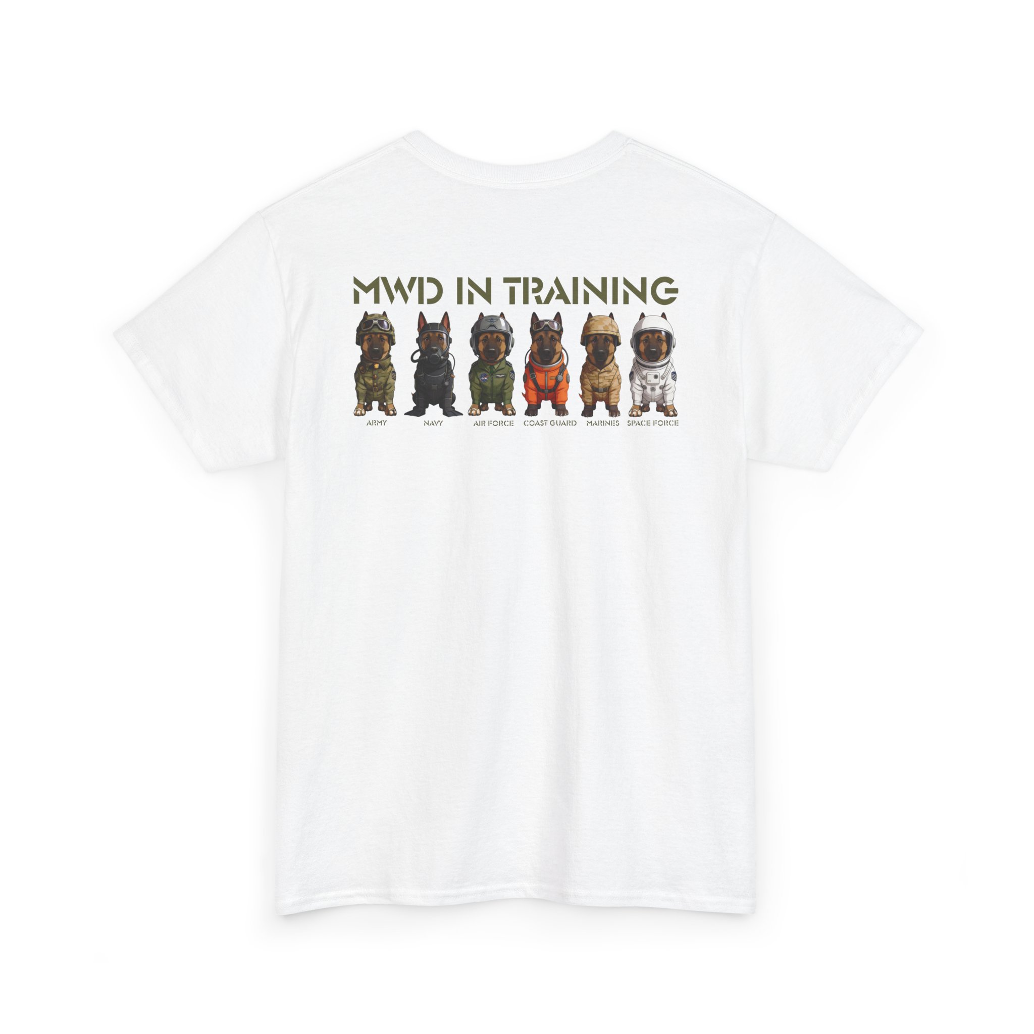 MWD In Training Tee — Military Working Dog Puppy Lineup T‑Shirt - Image 2