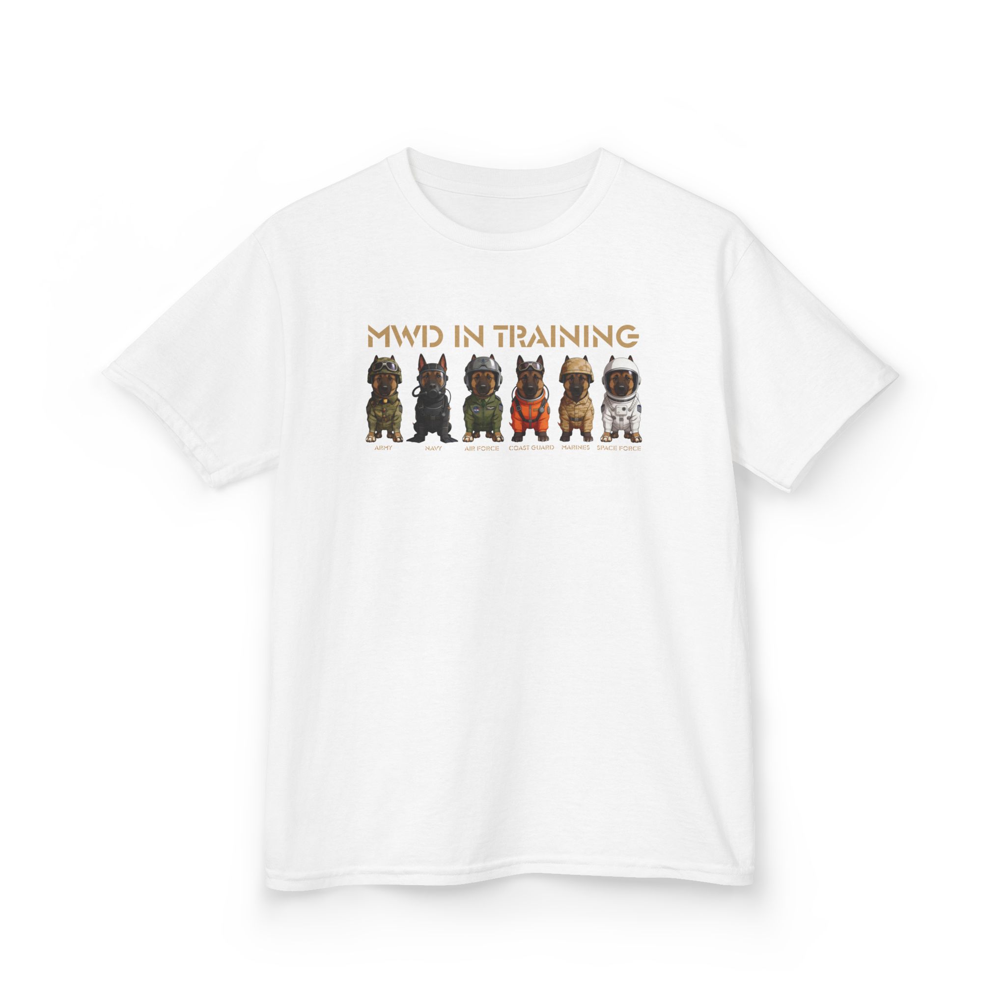 Kids Tee - "MWD Training" Cute Military Working Dog Puppies Shirt for Children - Image 8