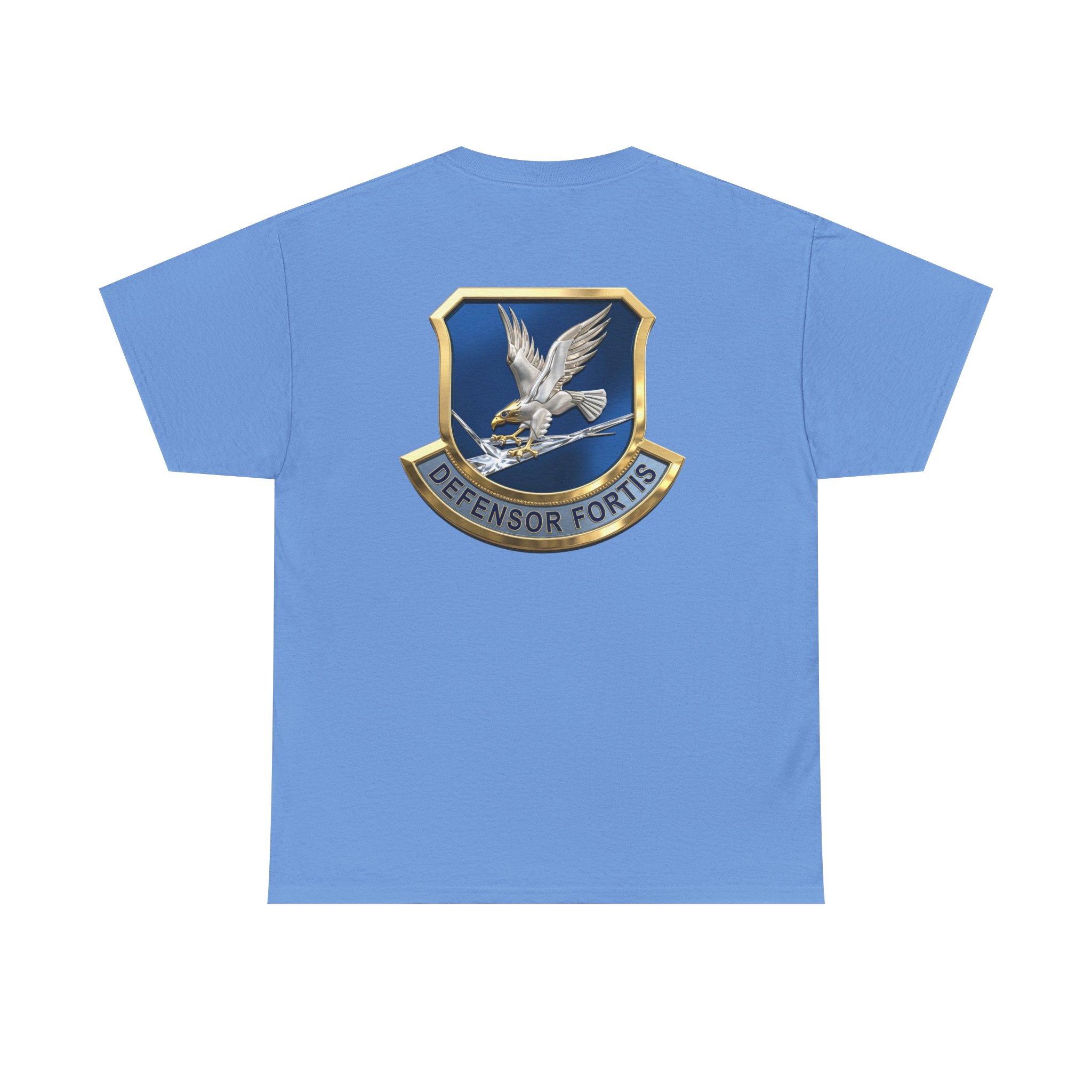 Military Crest T-Shirt — Defensor Fortis Emblem Back Print - Image 31