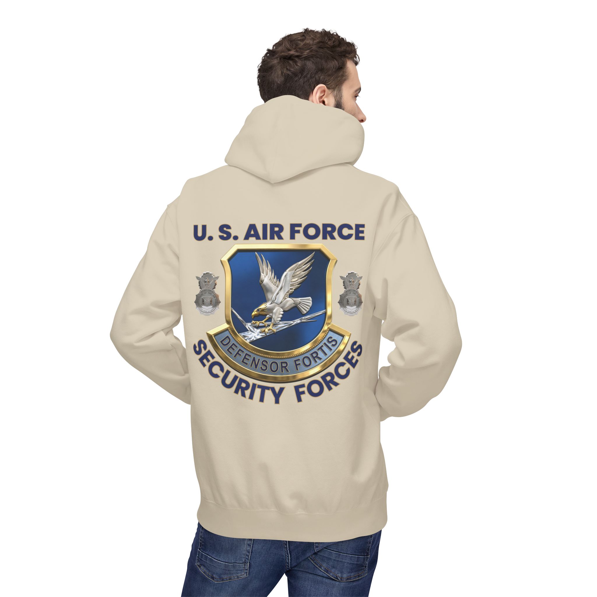 Air Force Security Forces Emblem Hoodie – U.S. Air Force Defensor Fortis Back Print - Image 8