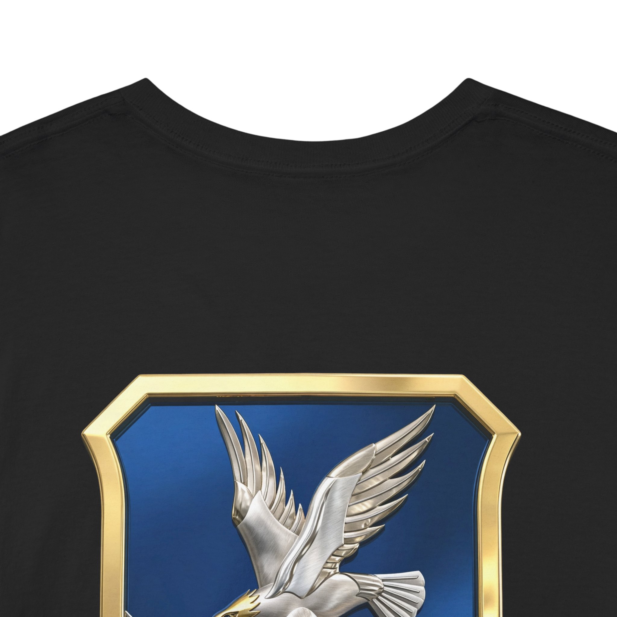 Military Crest T-Shirt — Defensor Fortis Emblem Back Print - Image 9