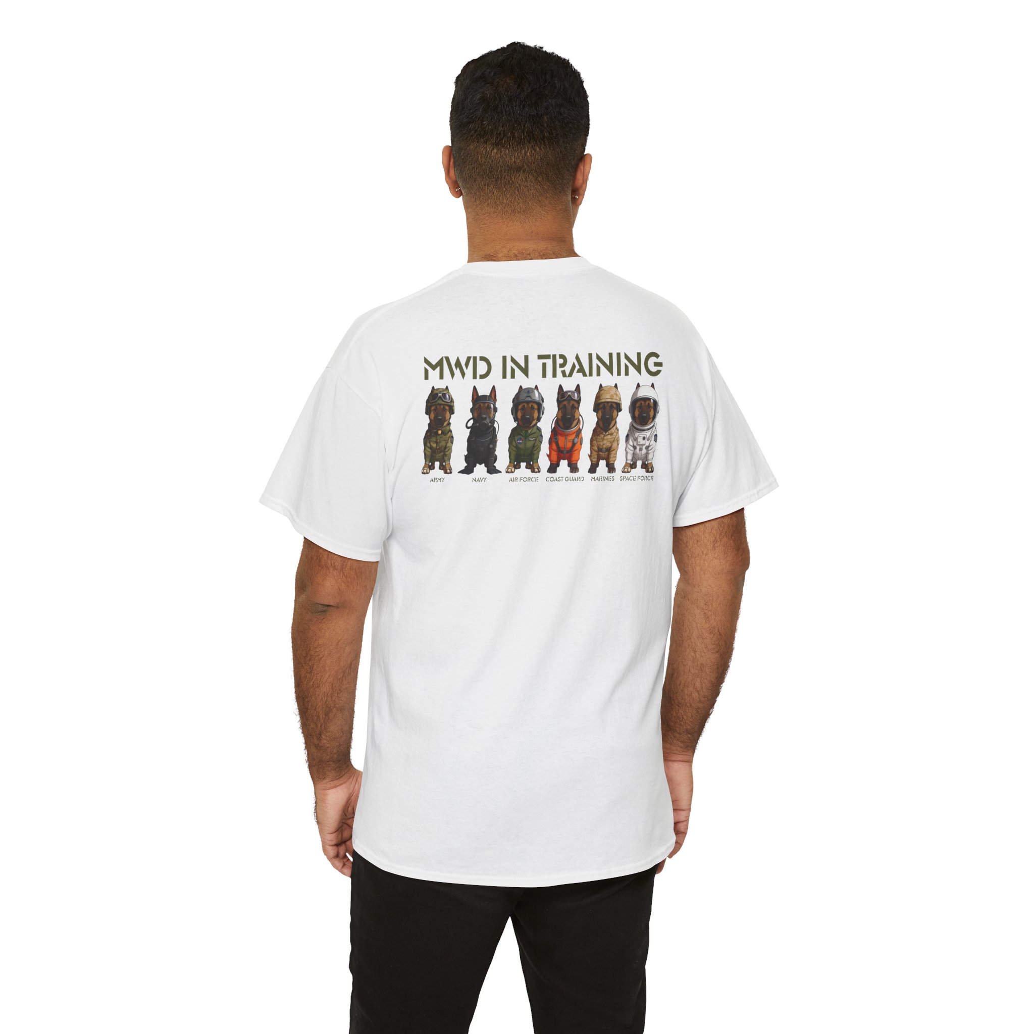 MWD In Training Tee — Military Working Dog Puppy Lineup T‑Shirt - Image 4