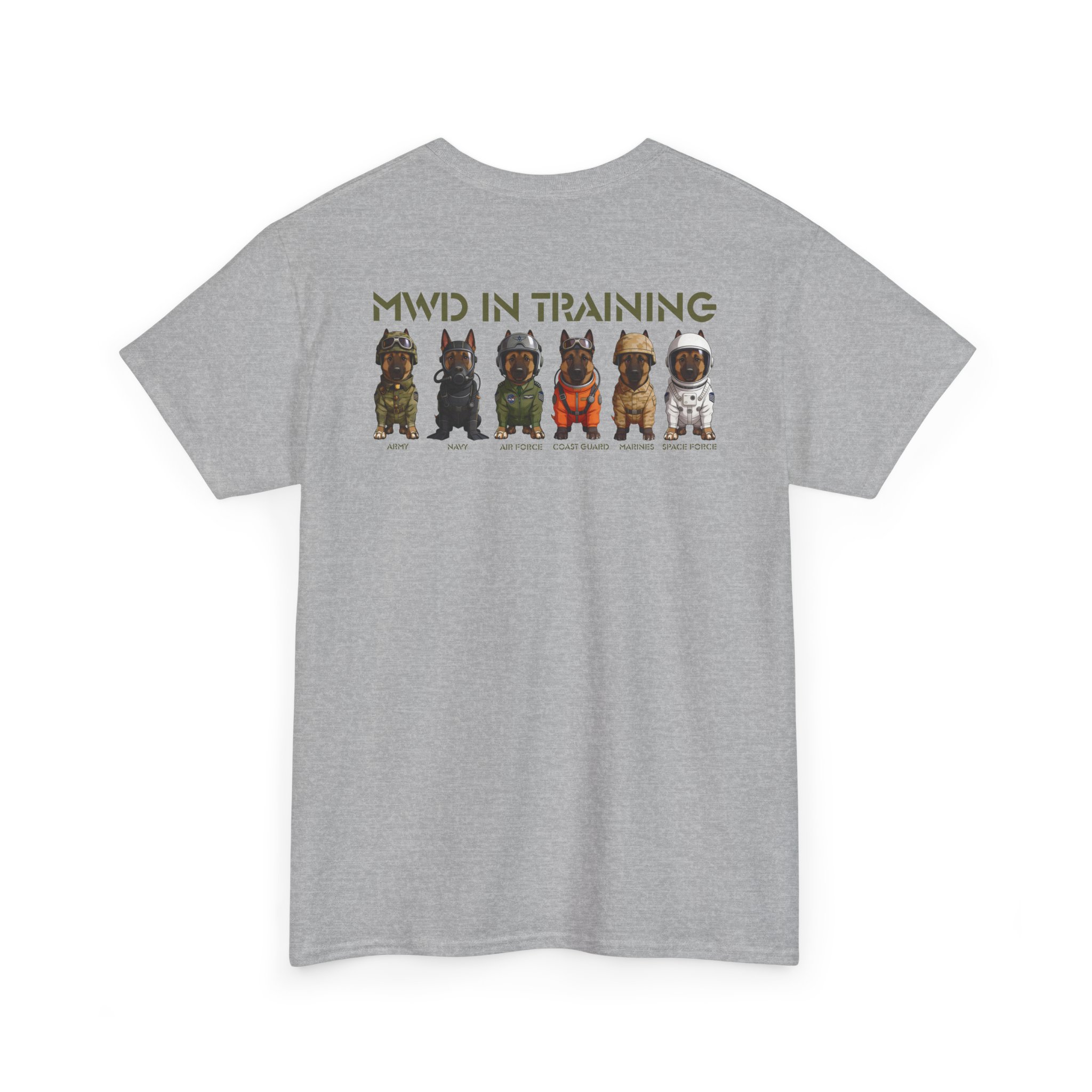 MWD In Training Tee — Military Working Dog Puppy Lineup T‑Shirt - Image 14