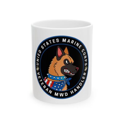 Veteran MWD Handler Ceramic Mug — United States Marine Corps K9 Tribute (11oz/15oz)