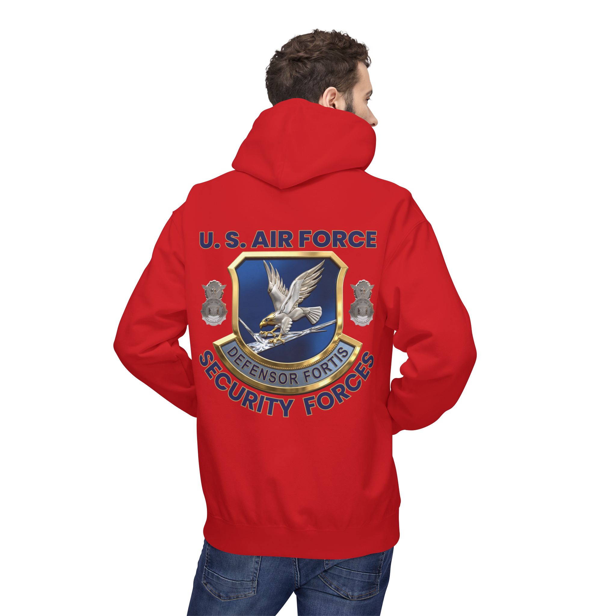 Air Force Security Forces Emblem Hoodie – U.S. Air Force Defensor Fortis Back Print - Image 20