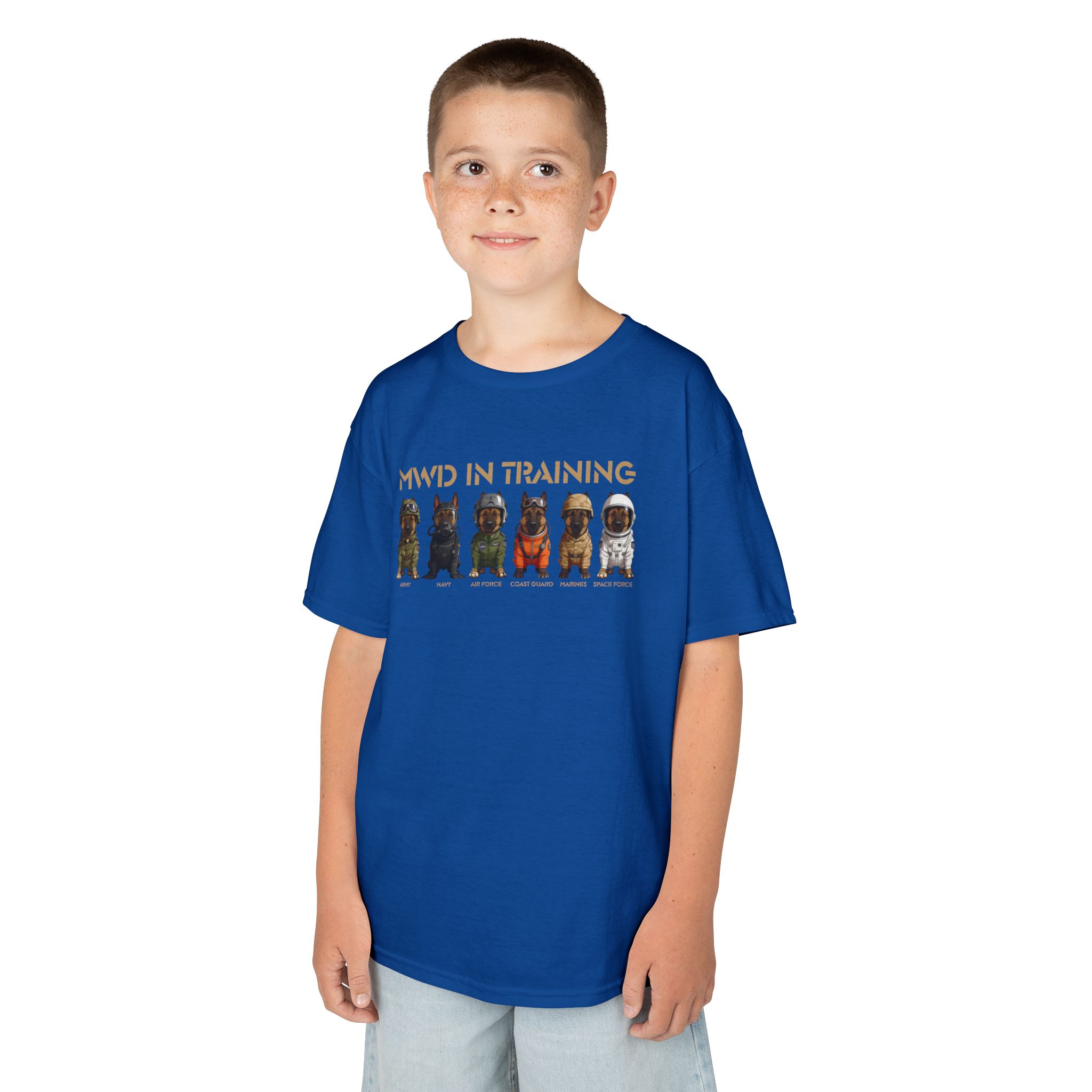 Kids Tee - "MWD Training" Cute Military Working Dog Puppies Shirt for Children - Image 25