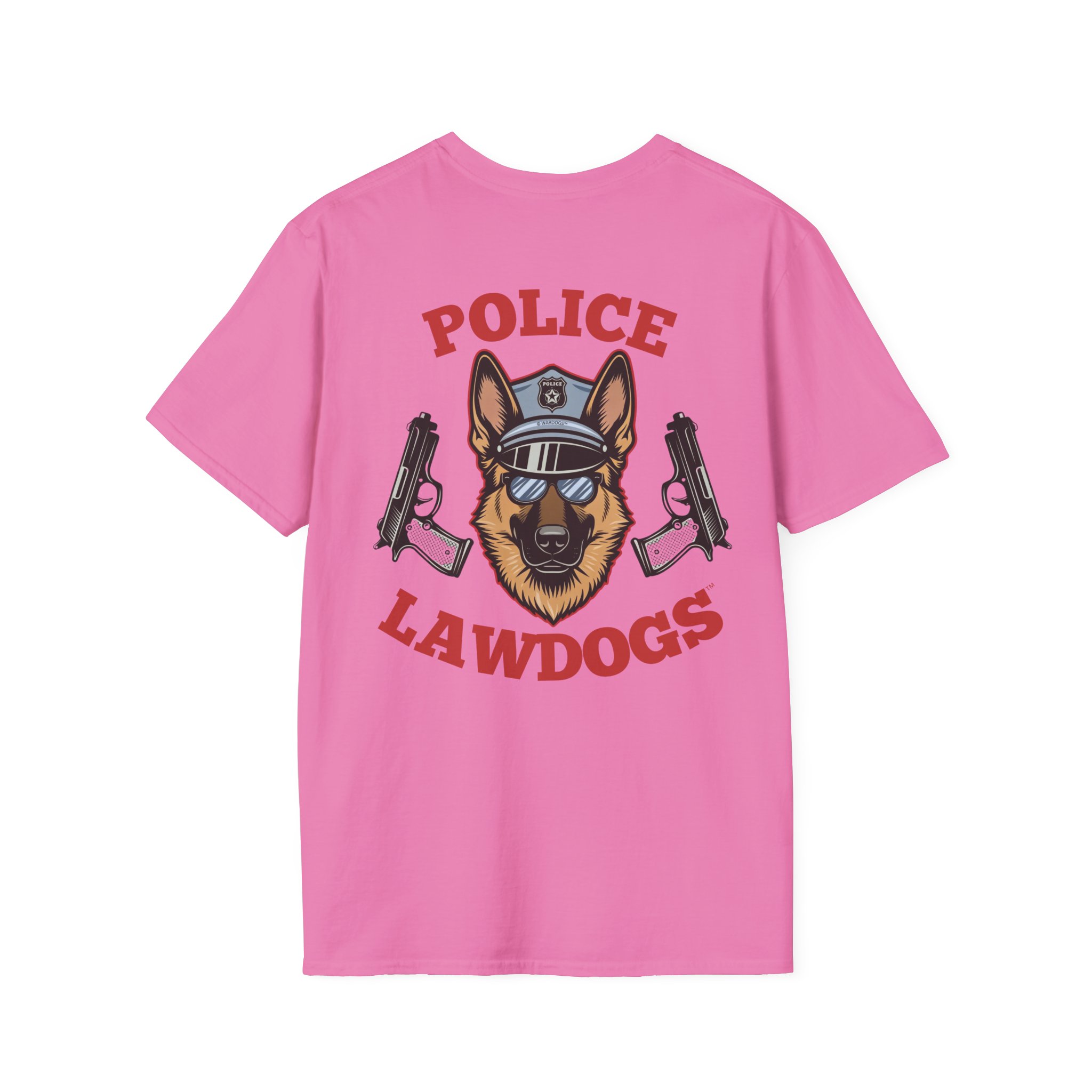 Police Lawdogs T-Shirt – K9 Handler German Shepherd Badge Tee -Back Design - Image 25
