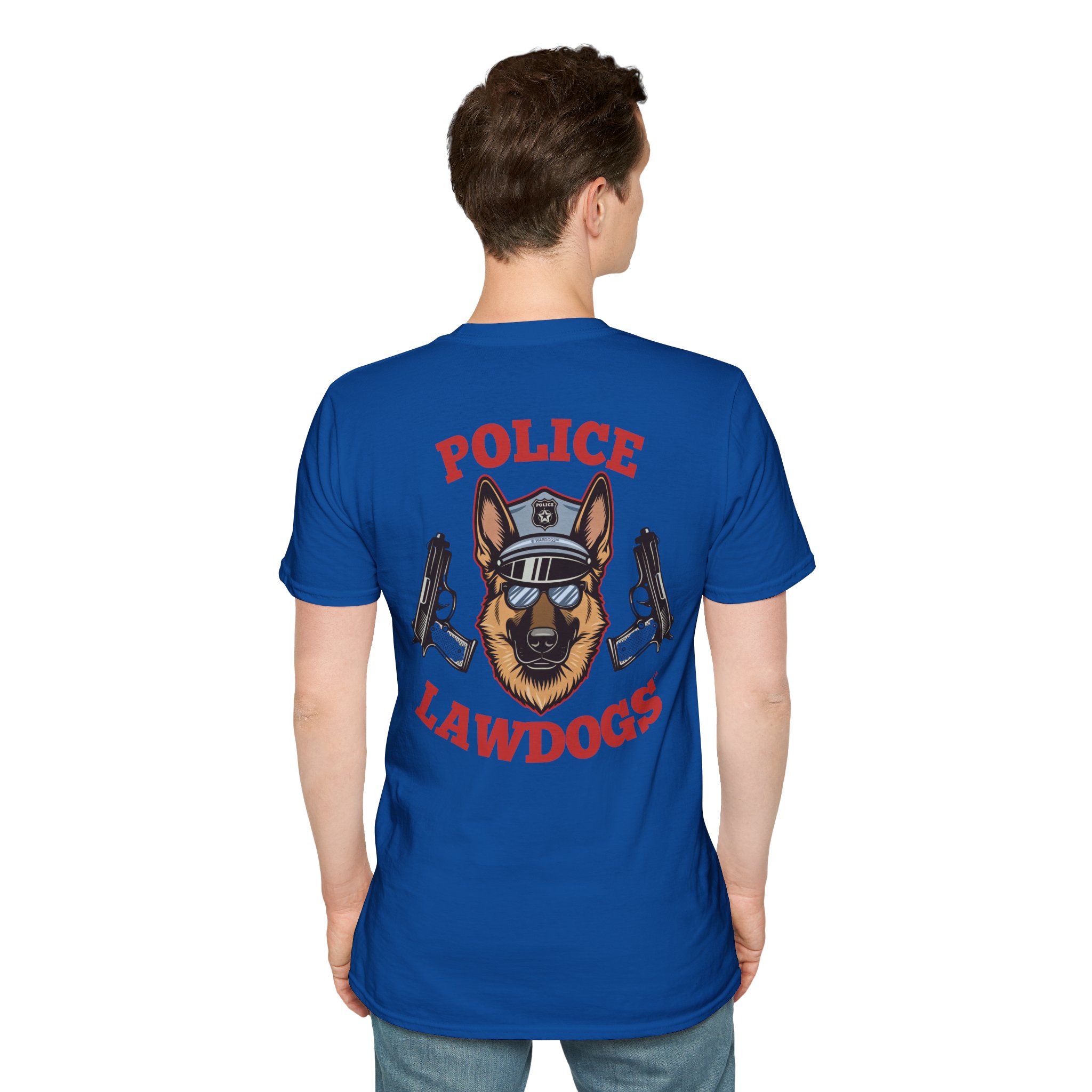 Police Lawdogs T-Shirt – K9 Handler German Shepherd Badge Tee -Back Design - Image 21