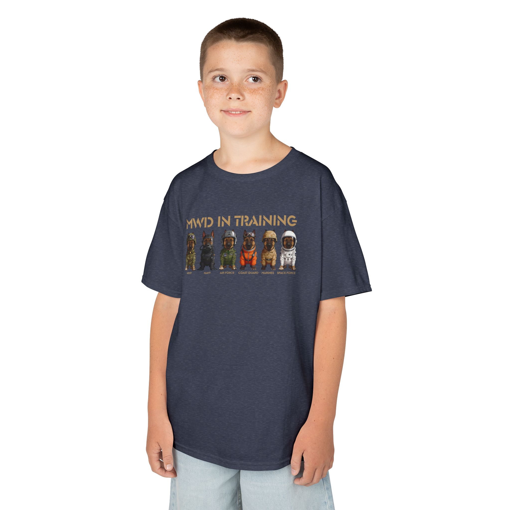 Kids Tee - "MWD Training" Cute Military Working Dog Puppies Shirt for Children - Image 30