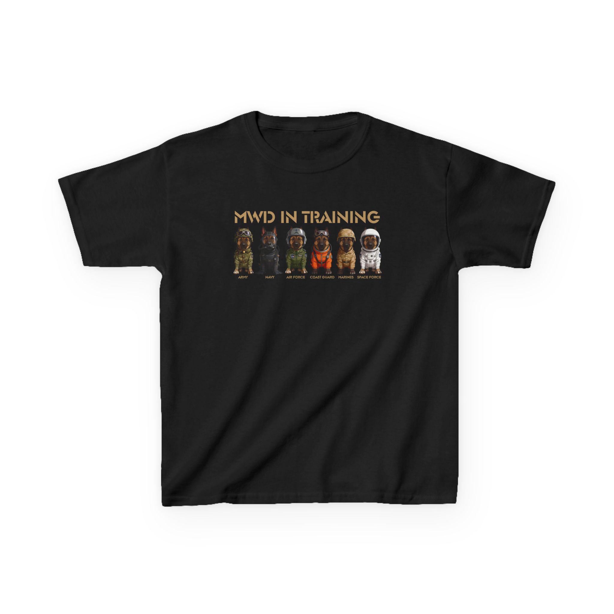 Kids Tee - "MWD Training" Cute Military Working Dog Puppies Shirt for Children - Image 11