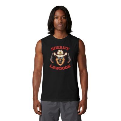 Sheriff Lawdogs Muscle Tank — Western Dog Sheriff Graphic Tank Top