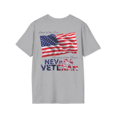 Nevada Veteran T-Shirt — Home of the Brave American Flag Memorial Tee