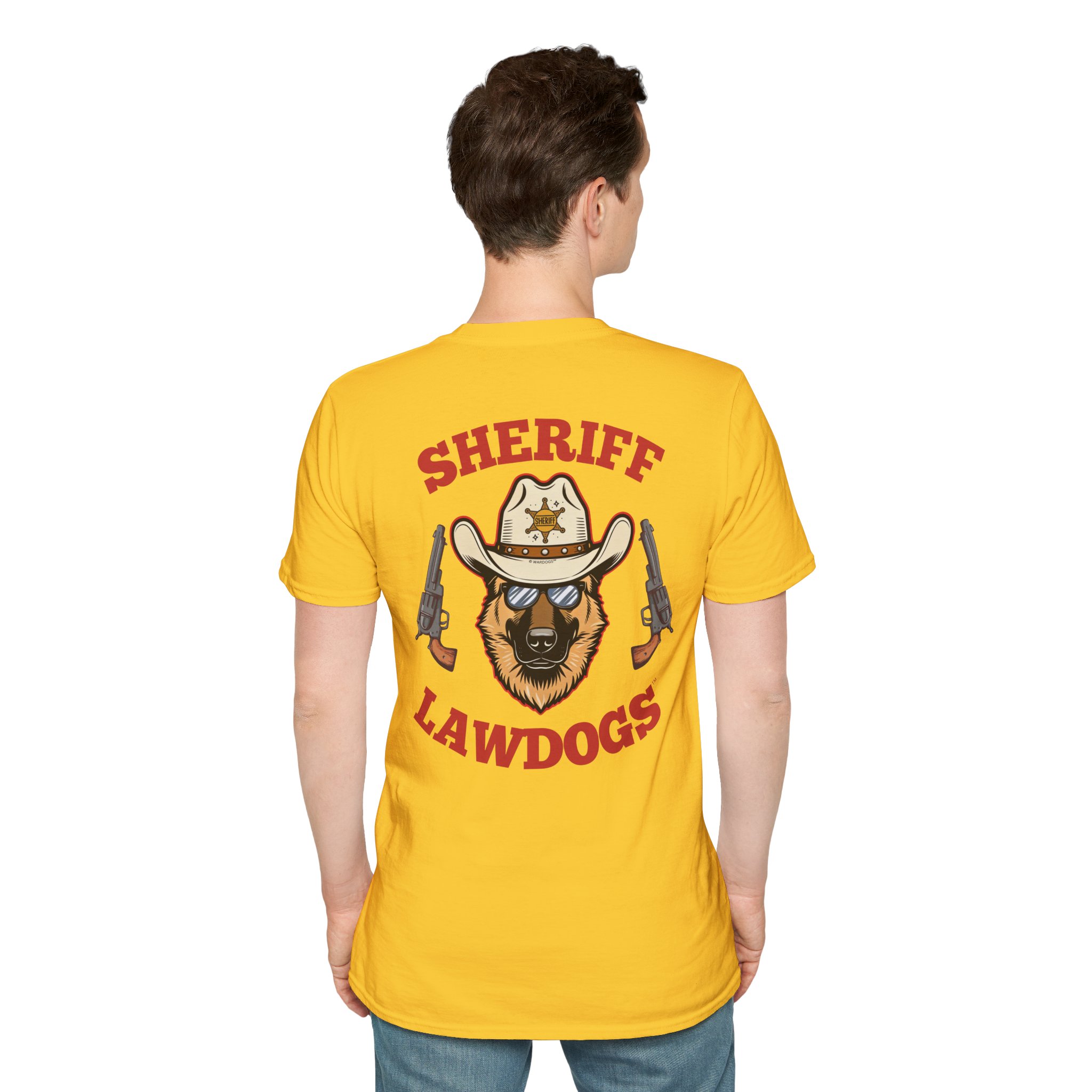 Sheriff Lawdogs T-Shirt — Cowboy Bear Badge Graphic Tee - Image 24