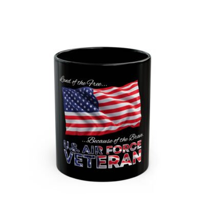 Air Force Veteran Flag Mug — “Land of the Free…Because of the Brave”