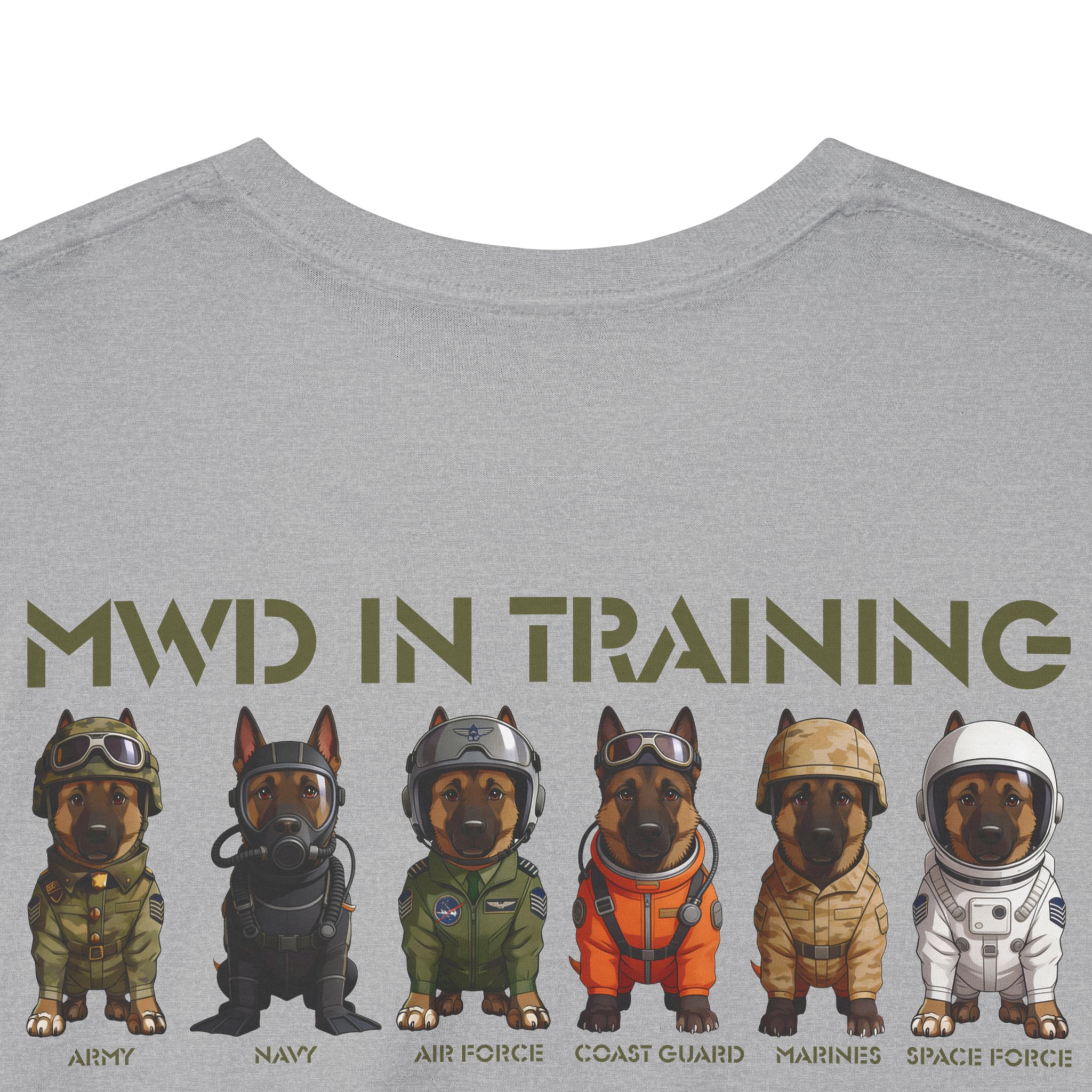 MWD In Training Tee — Military Working Dog Puppy Lineup T‑Shirt - Image 15