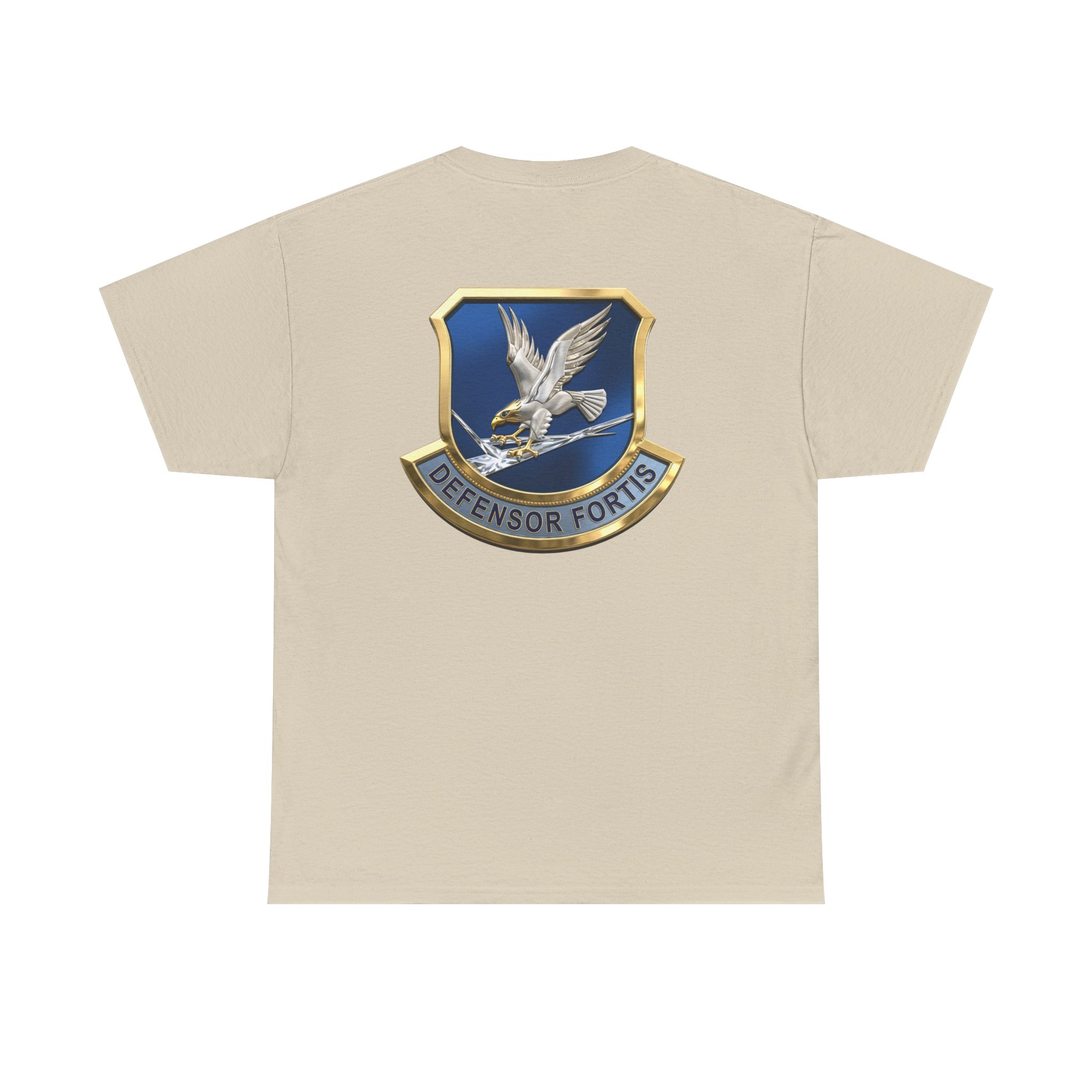 Military Crest T-Shirt — Defensor Fortis Emblem Back Print - Image 11