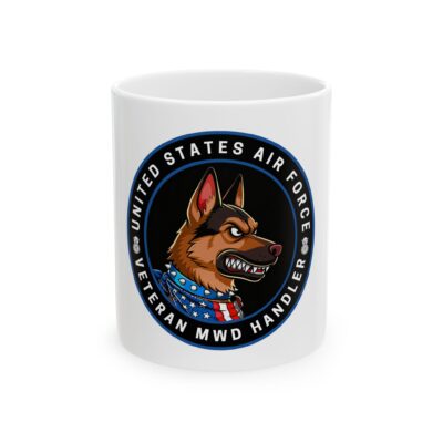 Veteran MWD Handler Ceramic Mug — United States Air Force K9 Tribute (11oz/15oz)