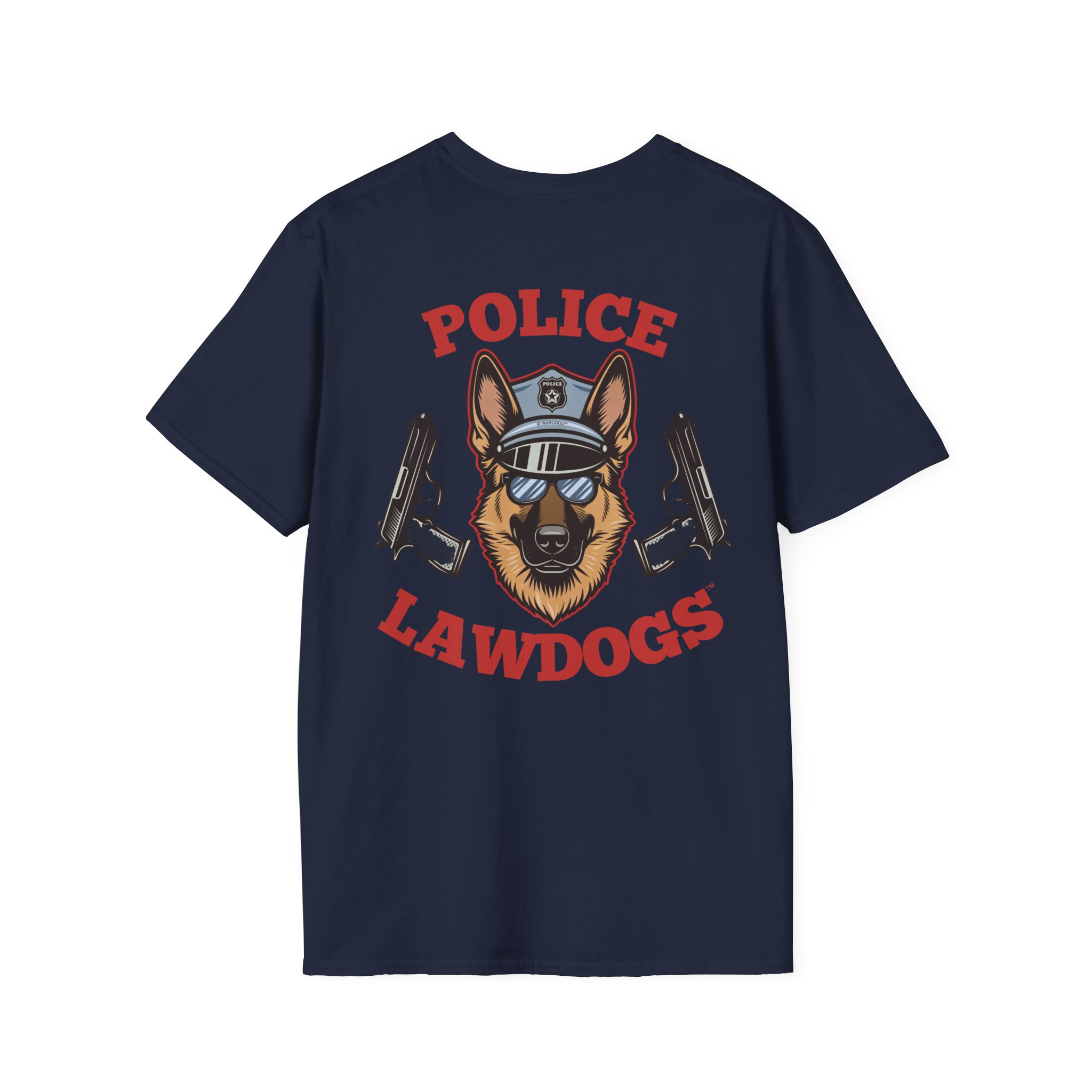 Police Lawdogs T-Shirt – K9 Handler German Shepherd Badge Tee -Back Design - Image 22