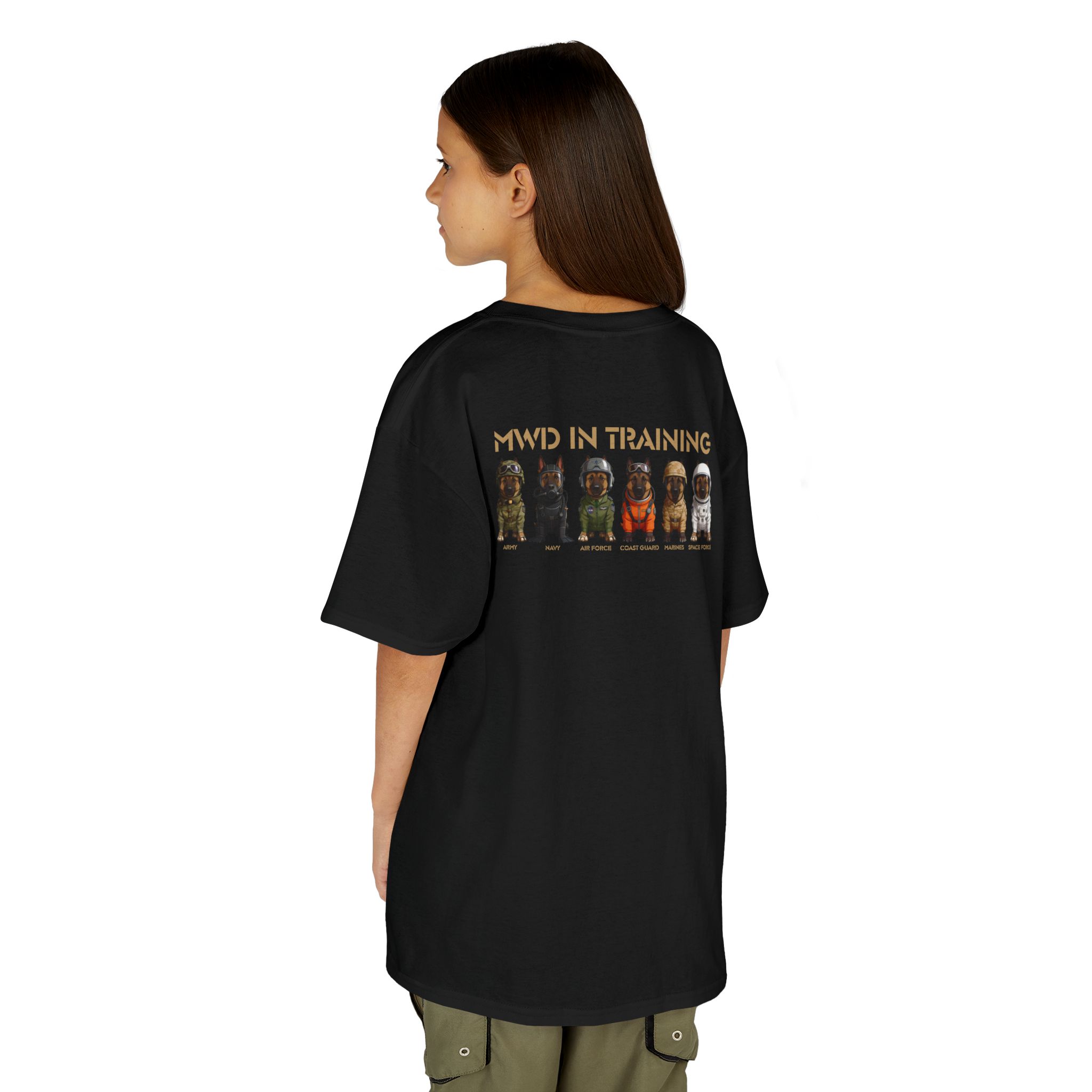 Kids Tee — 'MWD In Training' Cute Puppy Lineup Shirt - Image 4