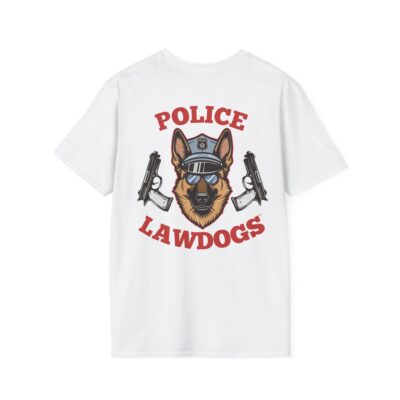 Police Lawdogs T-Shirt – K9 Handler German Shepherd Badge Tee -Back Design