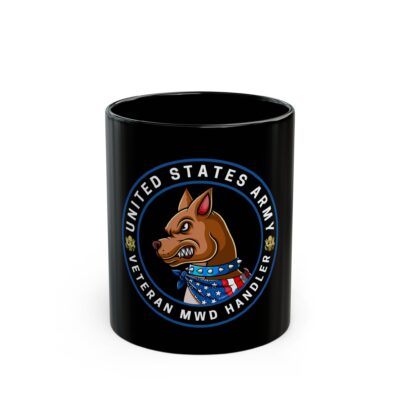 Veteran MWD Handler Mug — U.S. Army K9 Tribute (Black 11oz/15oz)