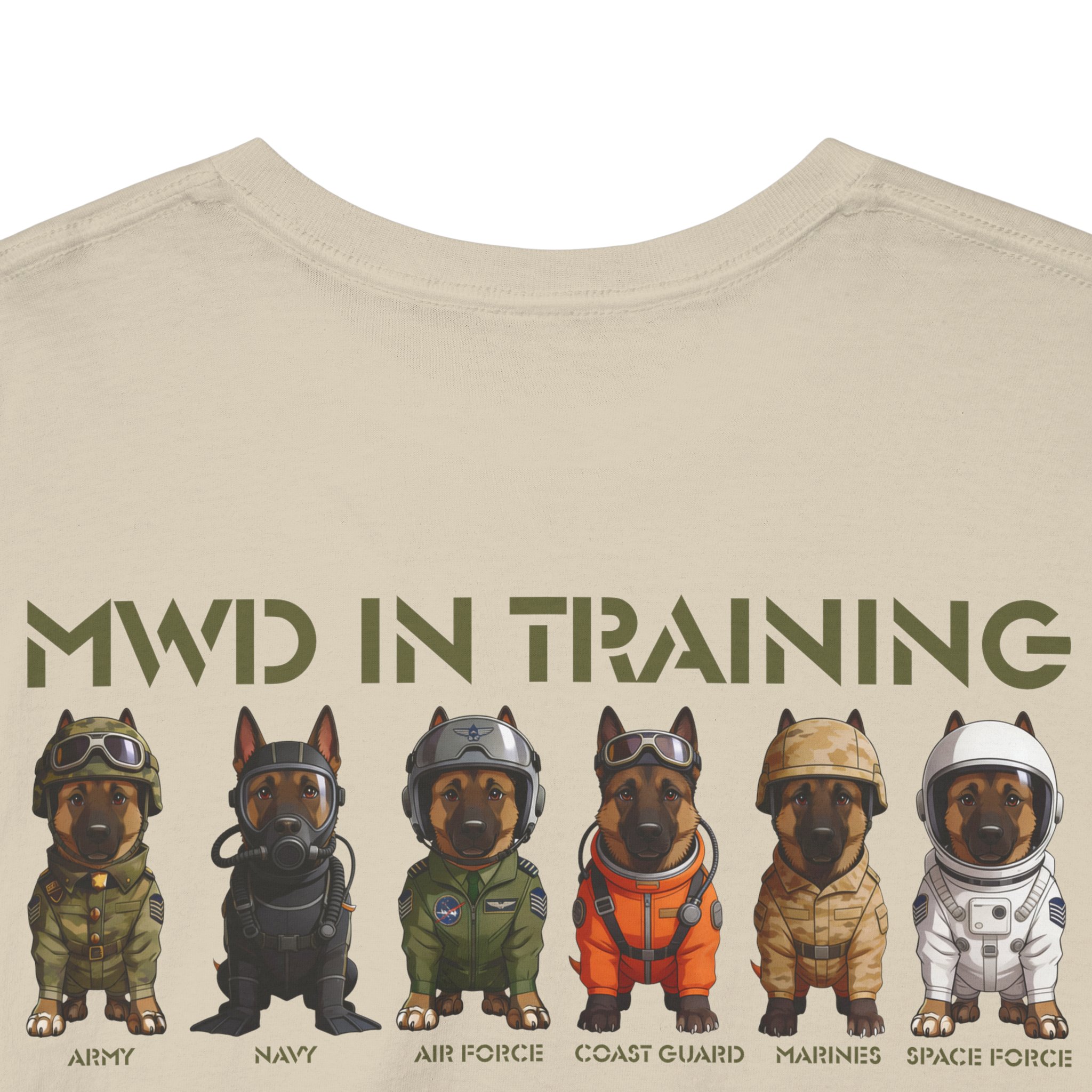 MWD In Training Tee — Military Working Dog Puppy Lineup T‑Shirt - Image 11