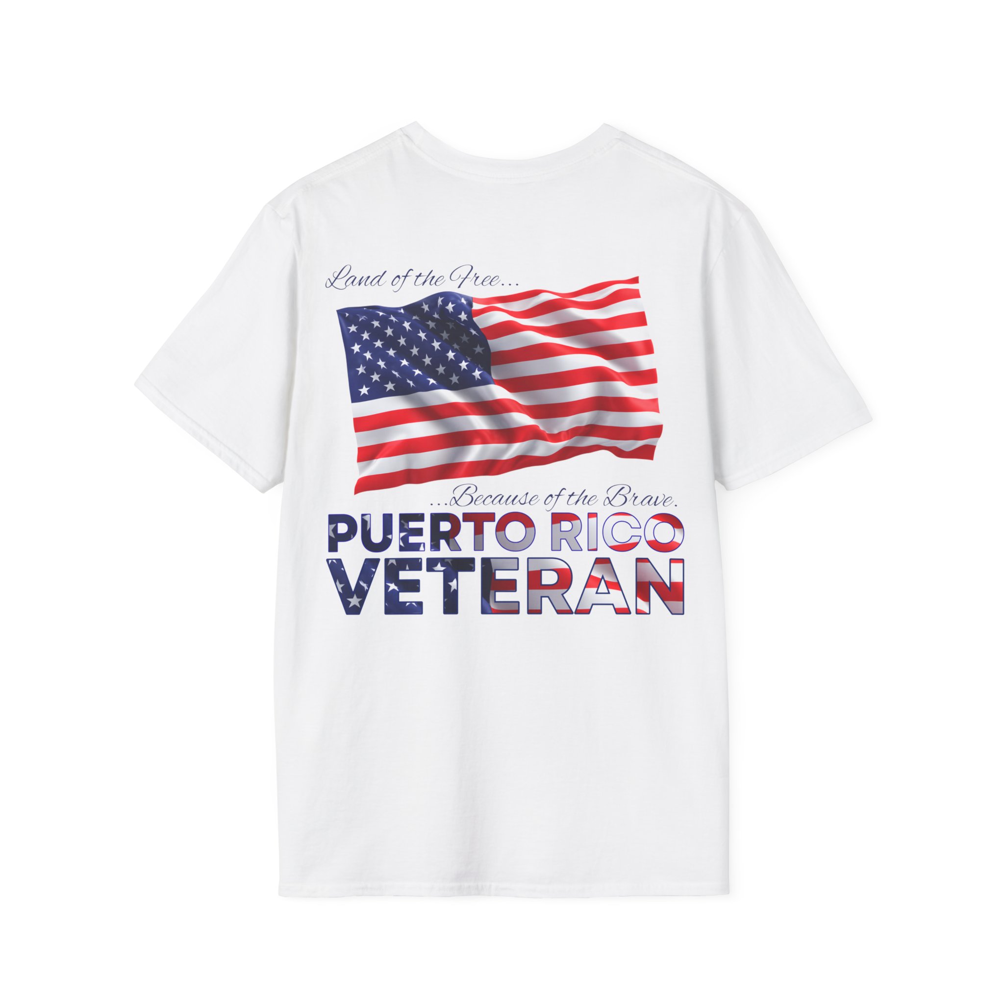 Puerto Rico Veteran T-Shirt — Home of the Brave American Flag Memorial Tee - Image 9