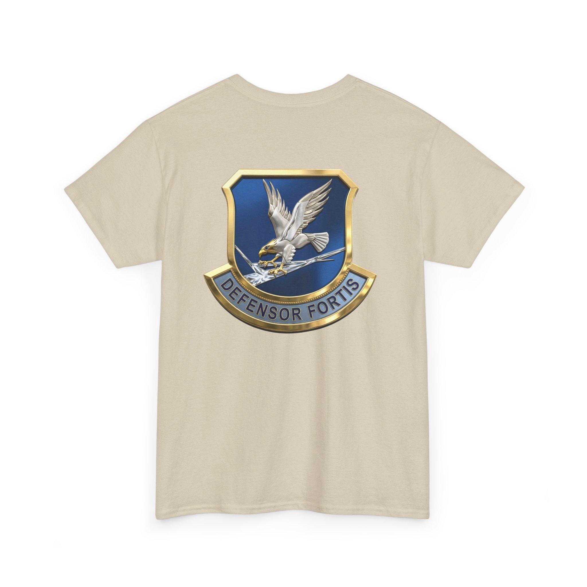 Military Crest T-Shirt — Defensor Fortis Emblem Back Print - Image 13