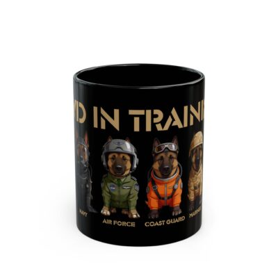 K9s In Training Mug — Military & Space Force Dog Crew 11oz/15oz Black Coffee Cup