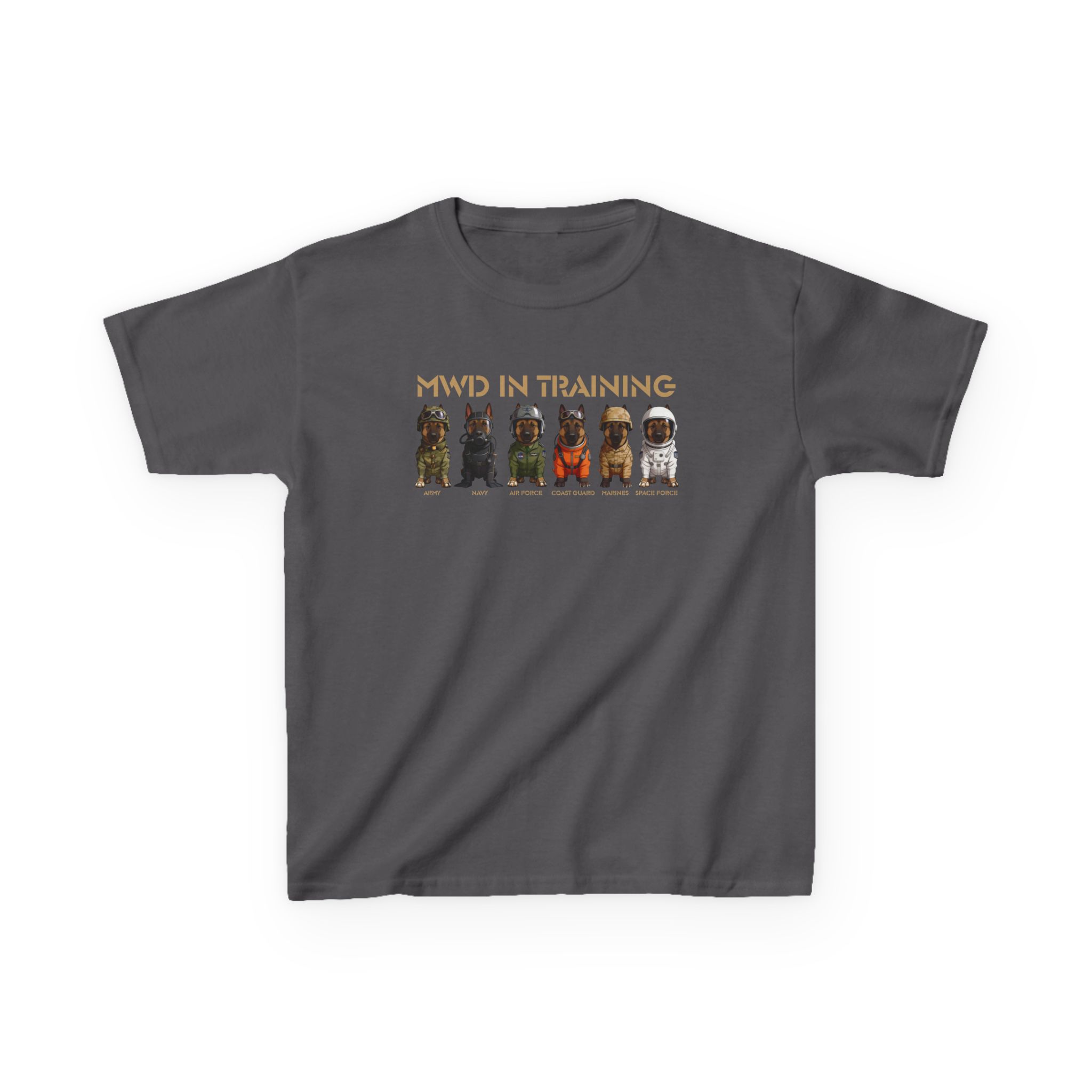 Kids Tee - "MWD Training" Cute Military Working Dog Puppies Shirt for Children - Image 16