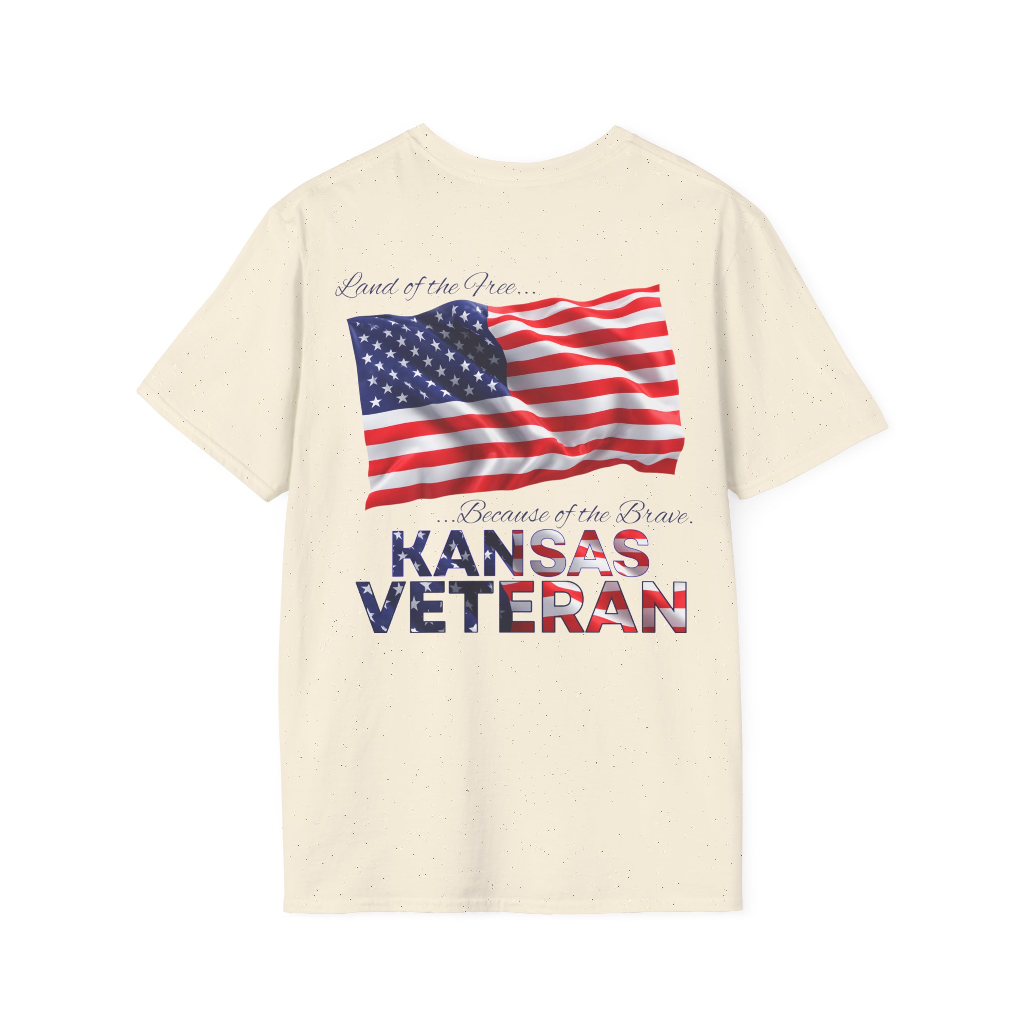 Kansas Veteran T-Shirt — Home of the Brave American Flag Memorial Tee - Image 14