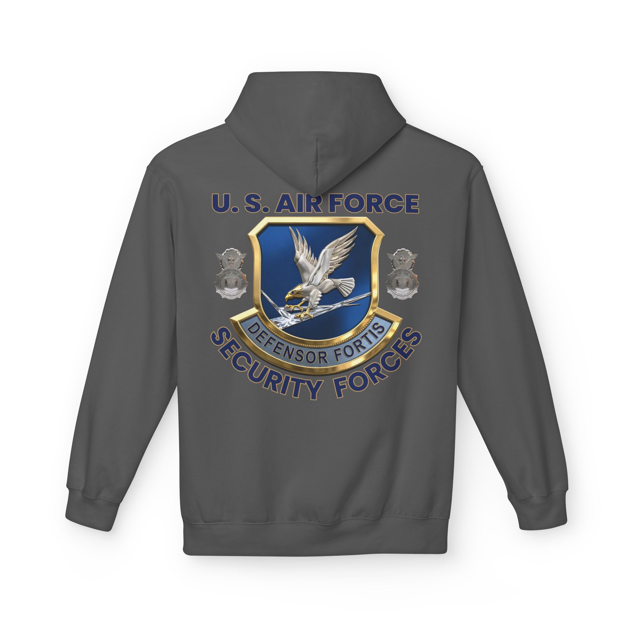 Air Force Security Forces Emblem Hoodie – U.S. Air Force Defensor Fortis Back Print - Image 13
