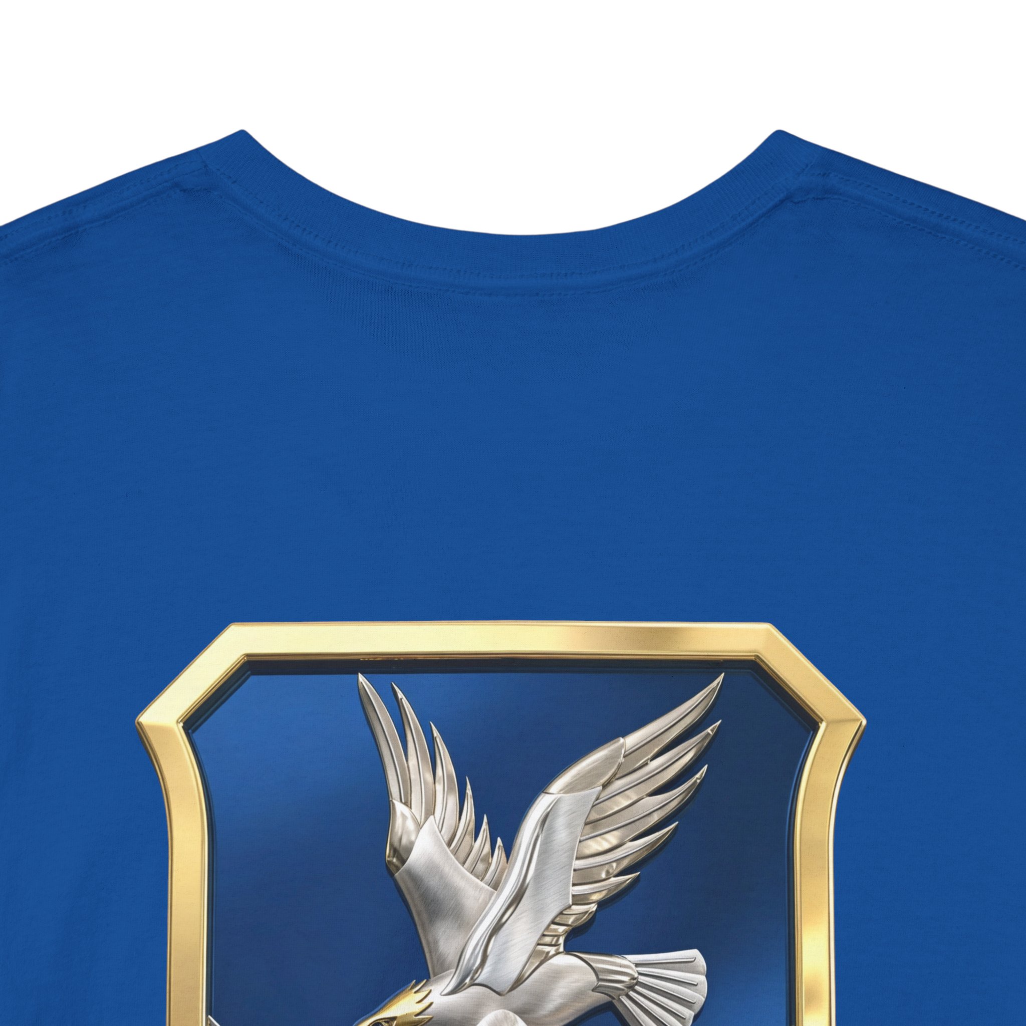 Military Crest T-Shirt — Defensor Fortis Emblem Back Print - Image 44