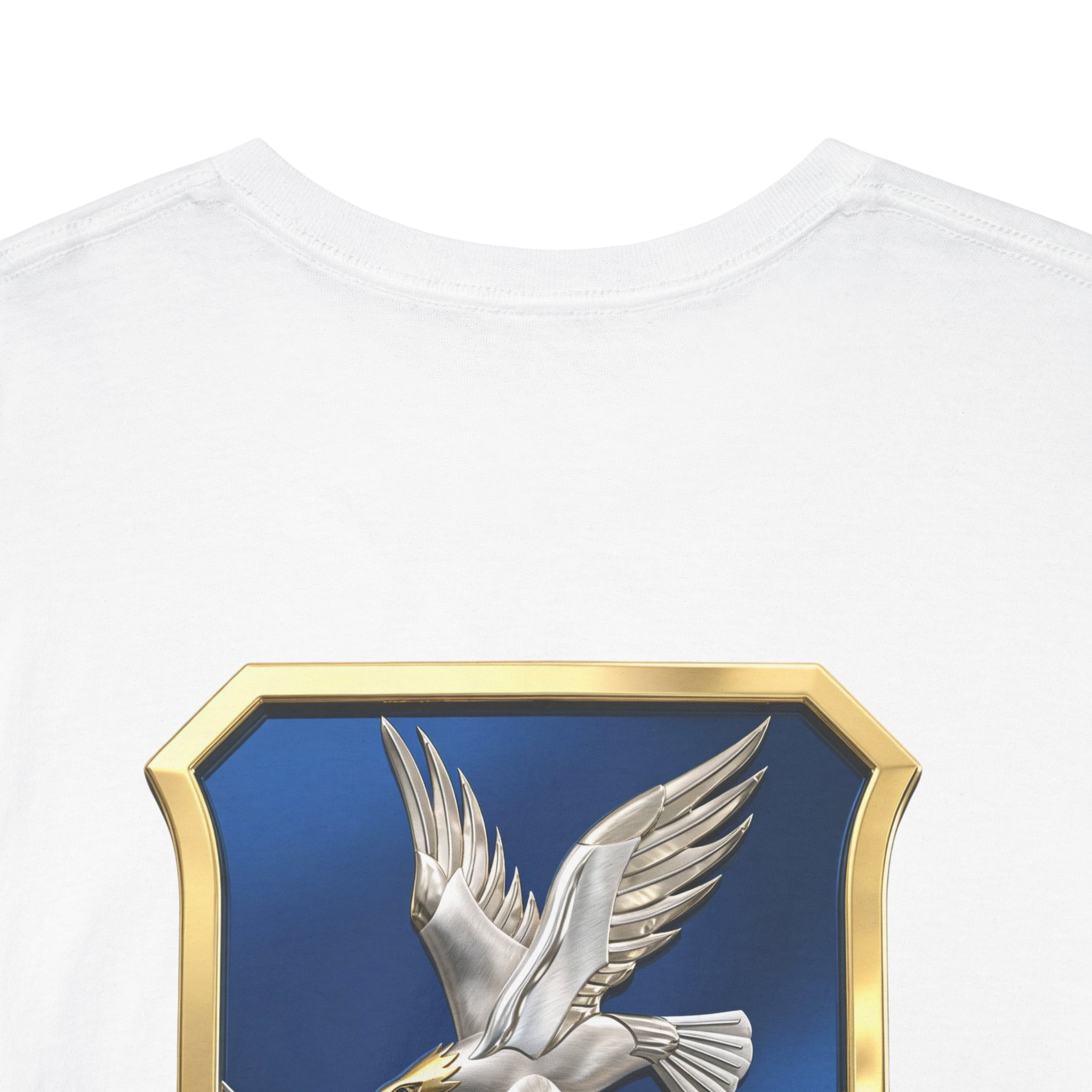 Military Crest T-Shirt — Defensor Fortis Emblem Back Print - Image 4