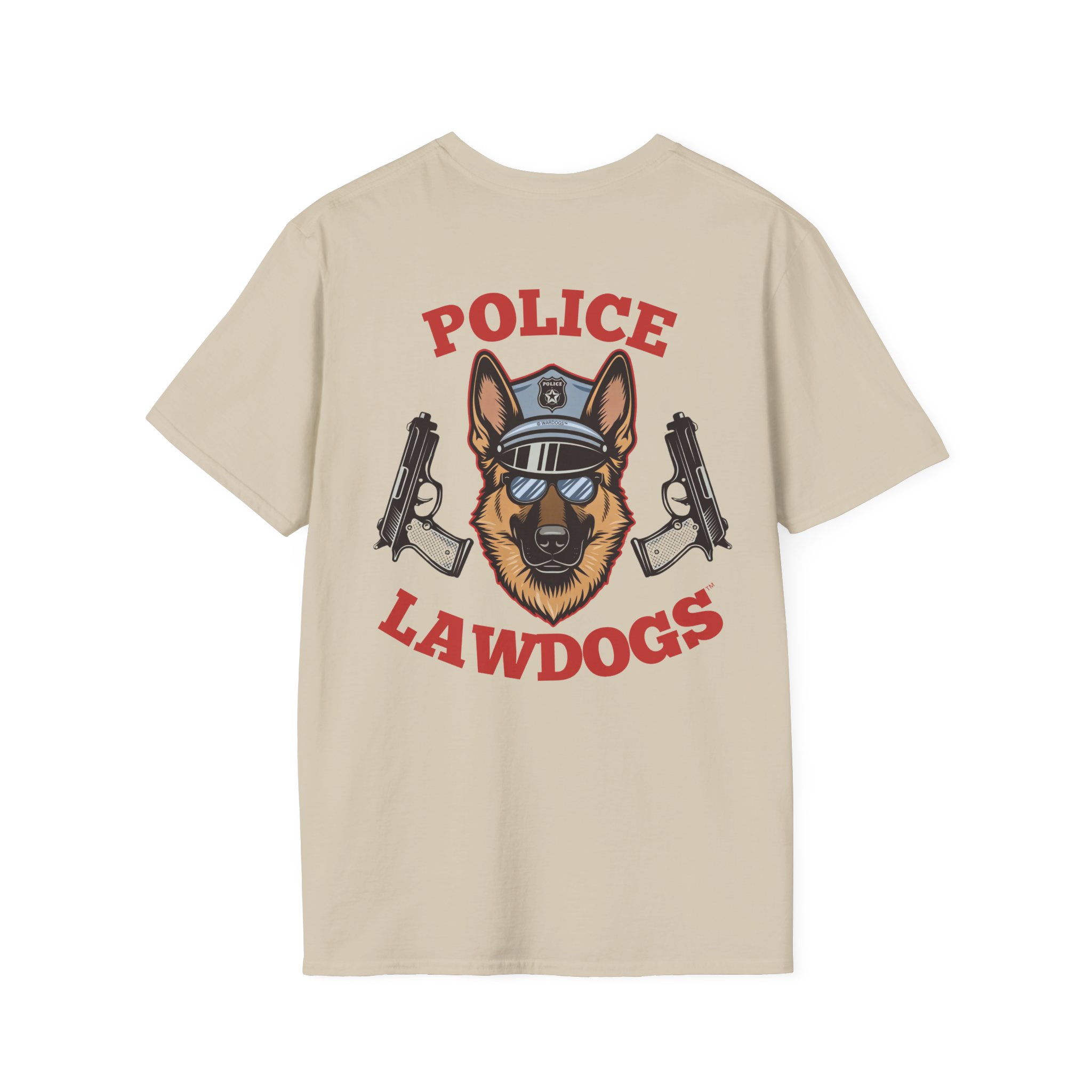 Police Lawdogs T-Shirt – K9 Handler German Shepherd Badge Tee -Back Design - Image 7