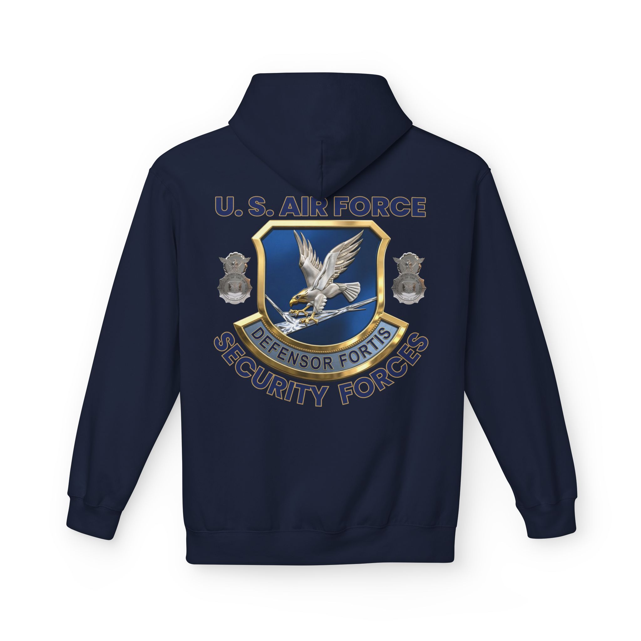 Air Force Security Forces Emblem Hoodie – U.S. Air Force Defensor Fortis Back Print - Image 17