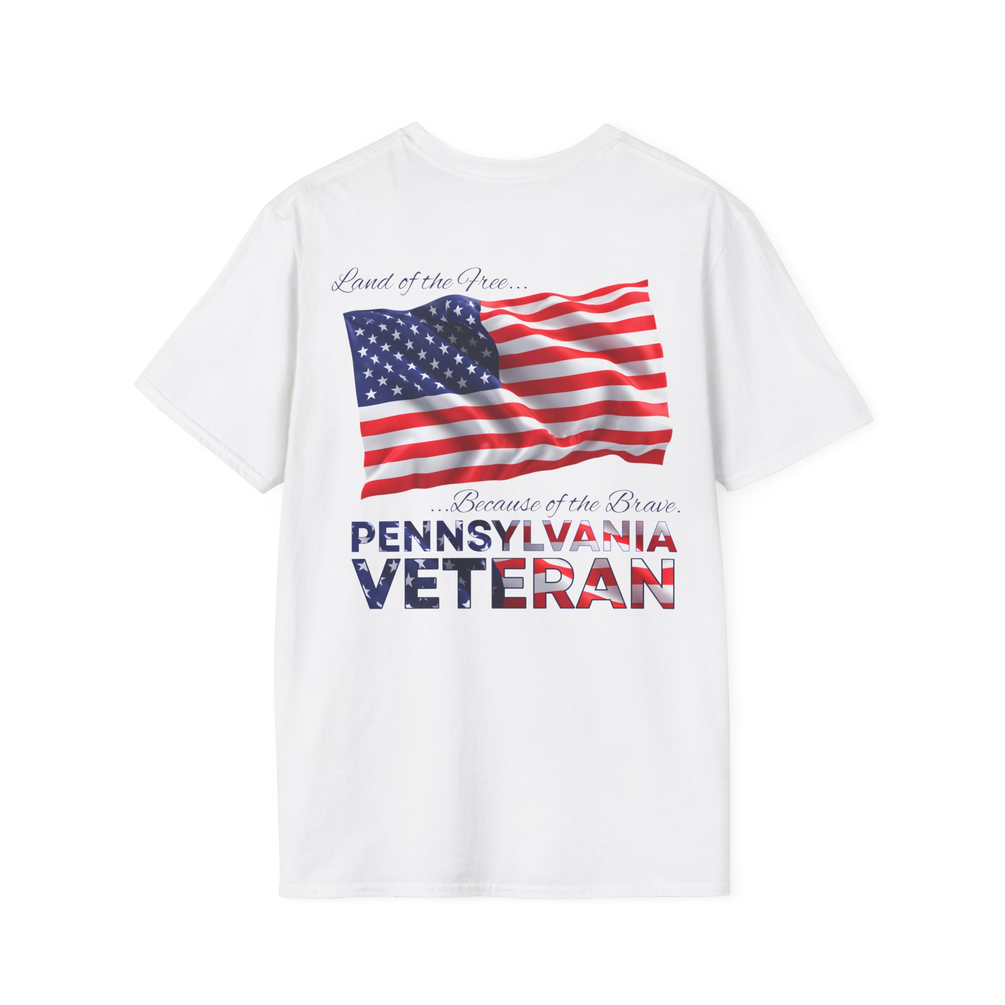 Pennsylvania Veteran T-Shirt — Home of the Brave American Flag Memorial Tee - Image 13