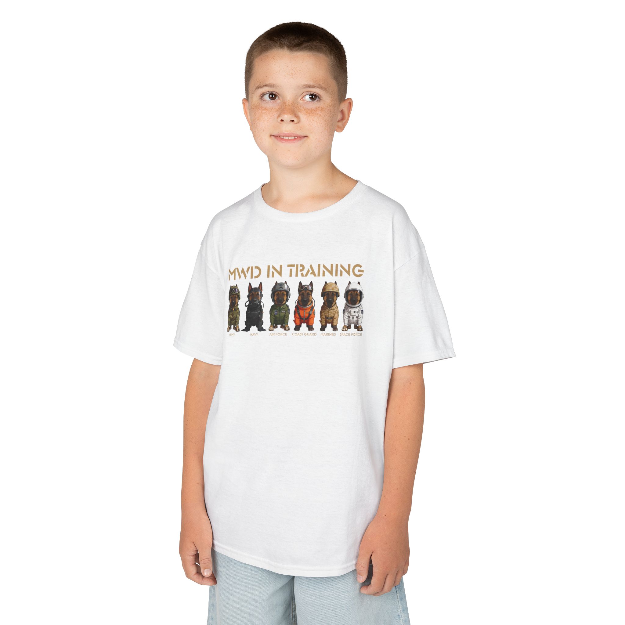 Kids Tee - "MWD Training" Cute Military Working Dog Puppies Shirt for Children - Image 10