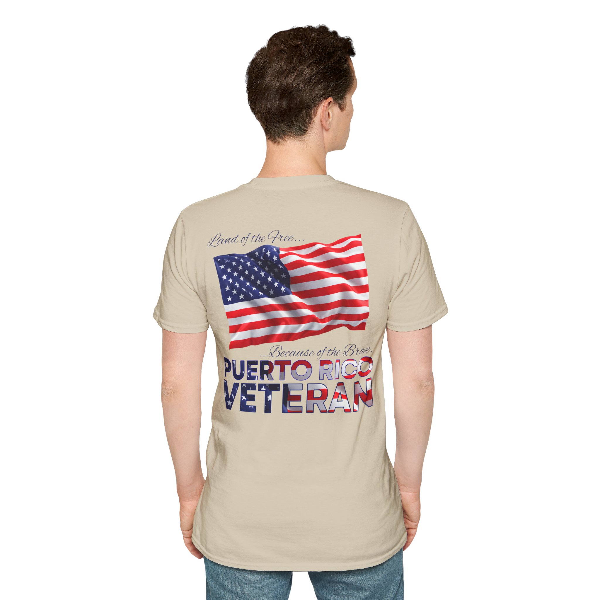 Puerto Rico Veteran T-Shirt — Home of the Brave American Flag Memorial Tee - Image 5