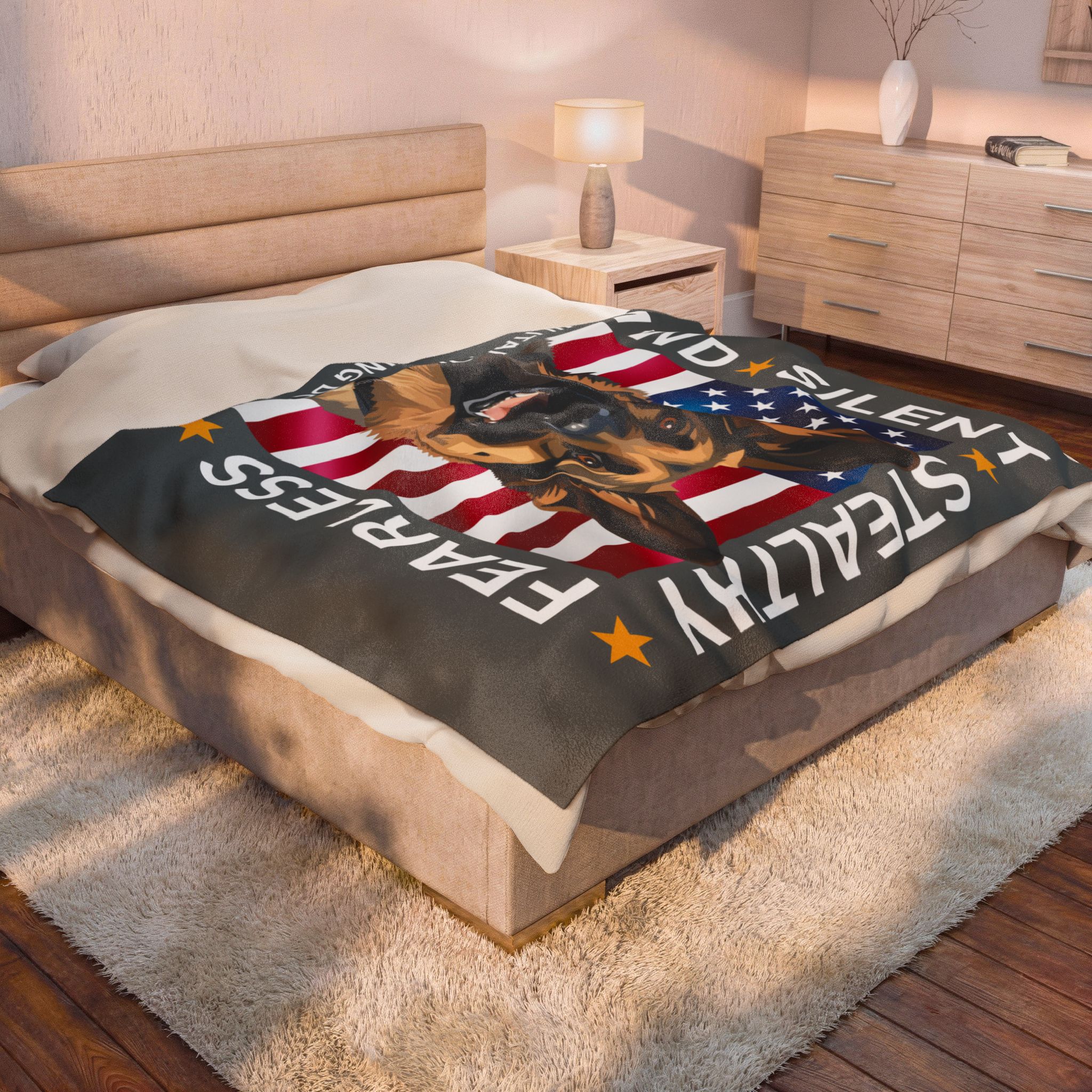 Velveteen Blanket - Silent. Stealthy. Fearless. German Shepherd Art. - Image 8
