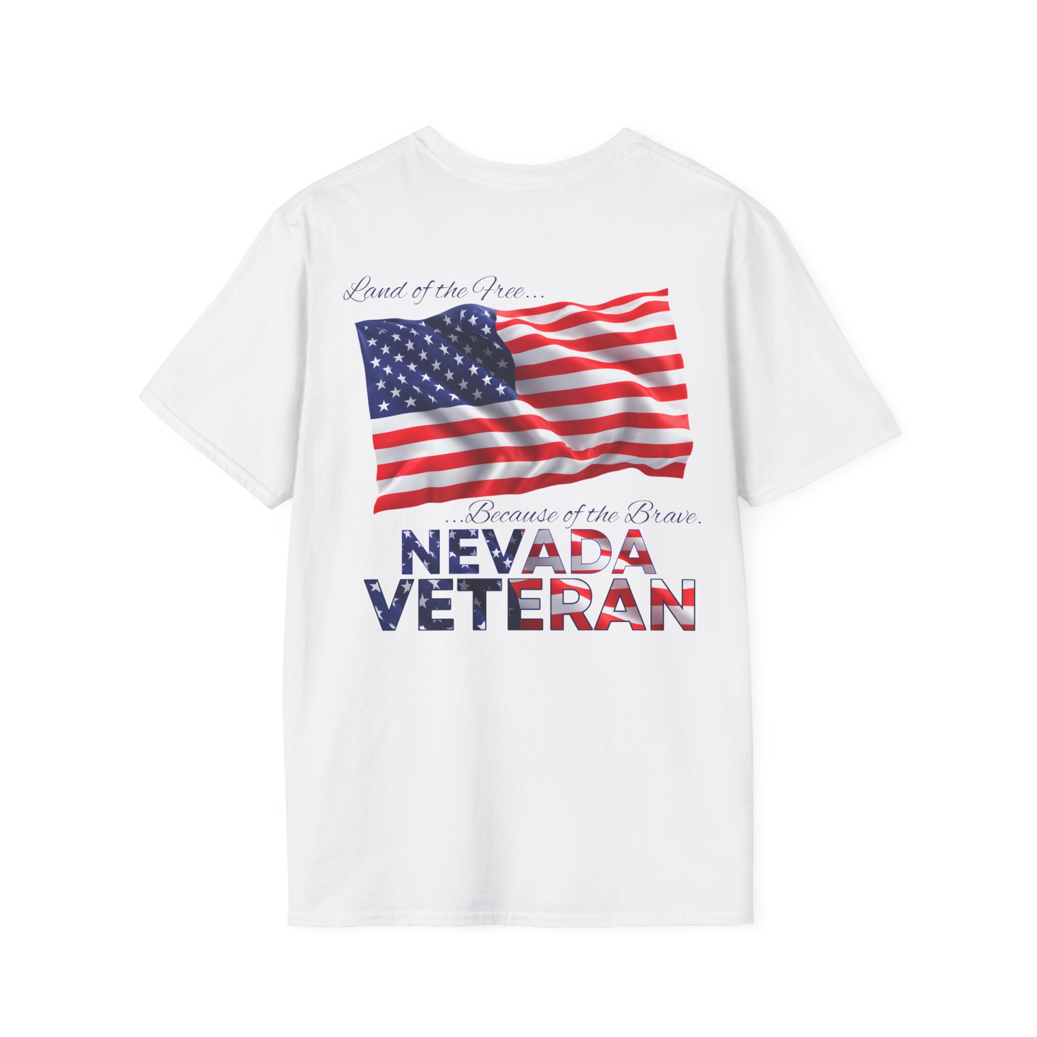 Nevada Veteran T-Shirt — Home of the Brave American Flag Memorial Tee - Image 6