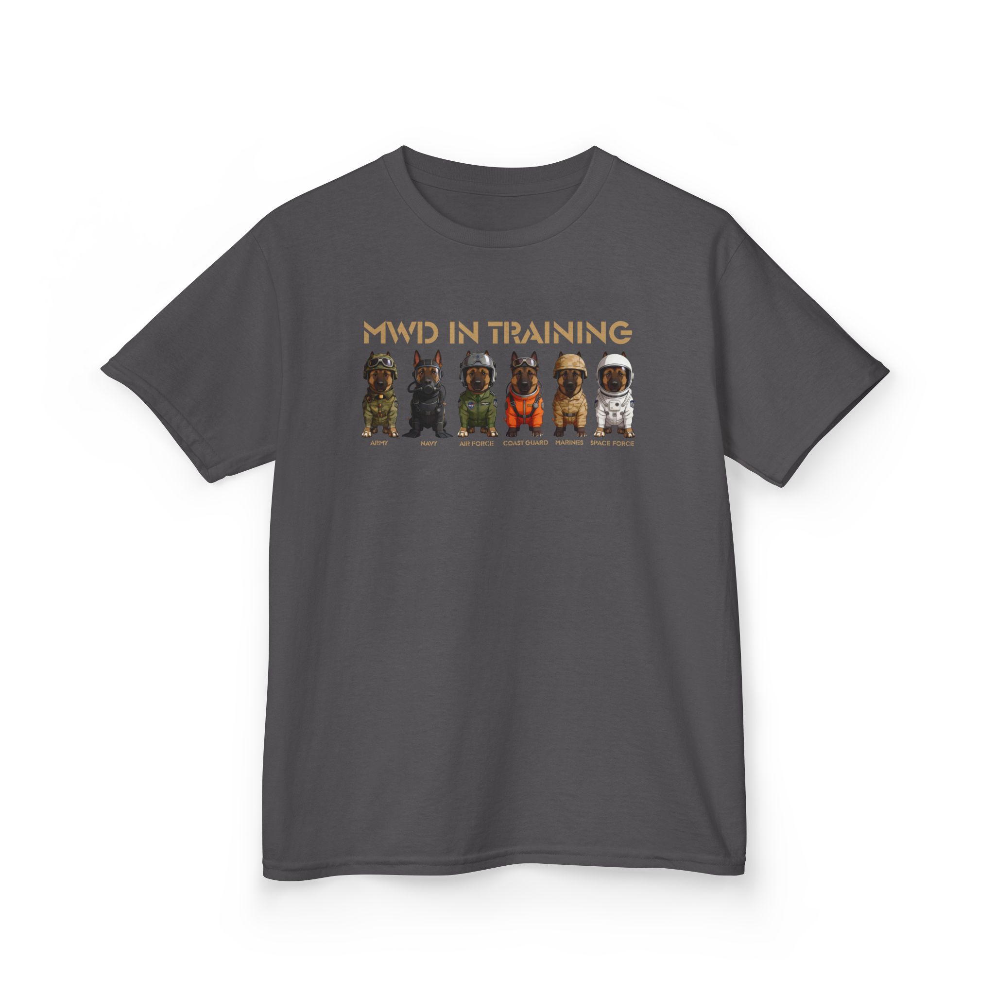 Kids Tee - "MWD Training" Cute Military Working Dog Puppies Shirt for Children - Image 18