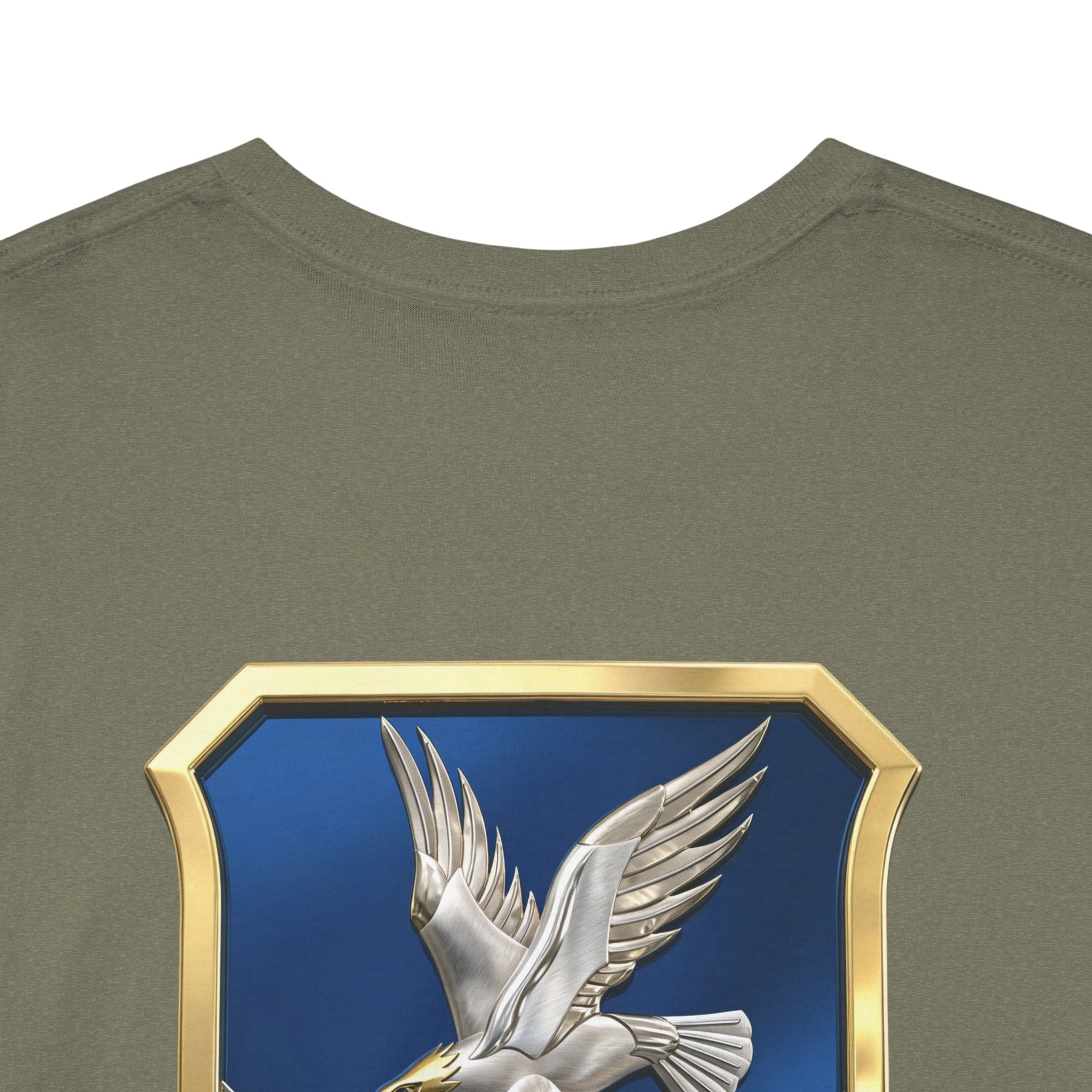 Military Crest T-Shirt — Defensor Fortis Emblem Back Print - Image 24