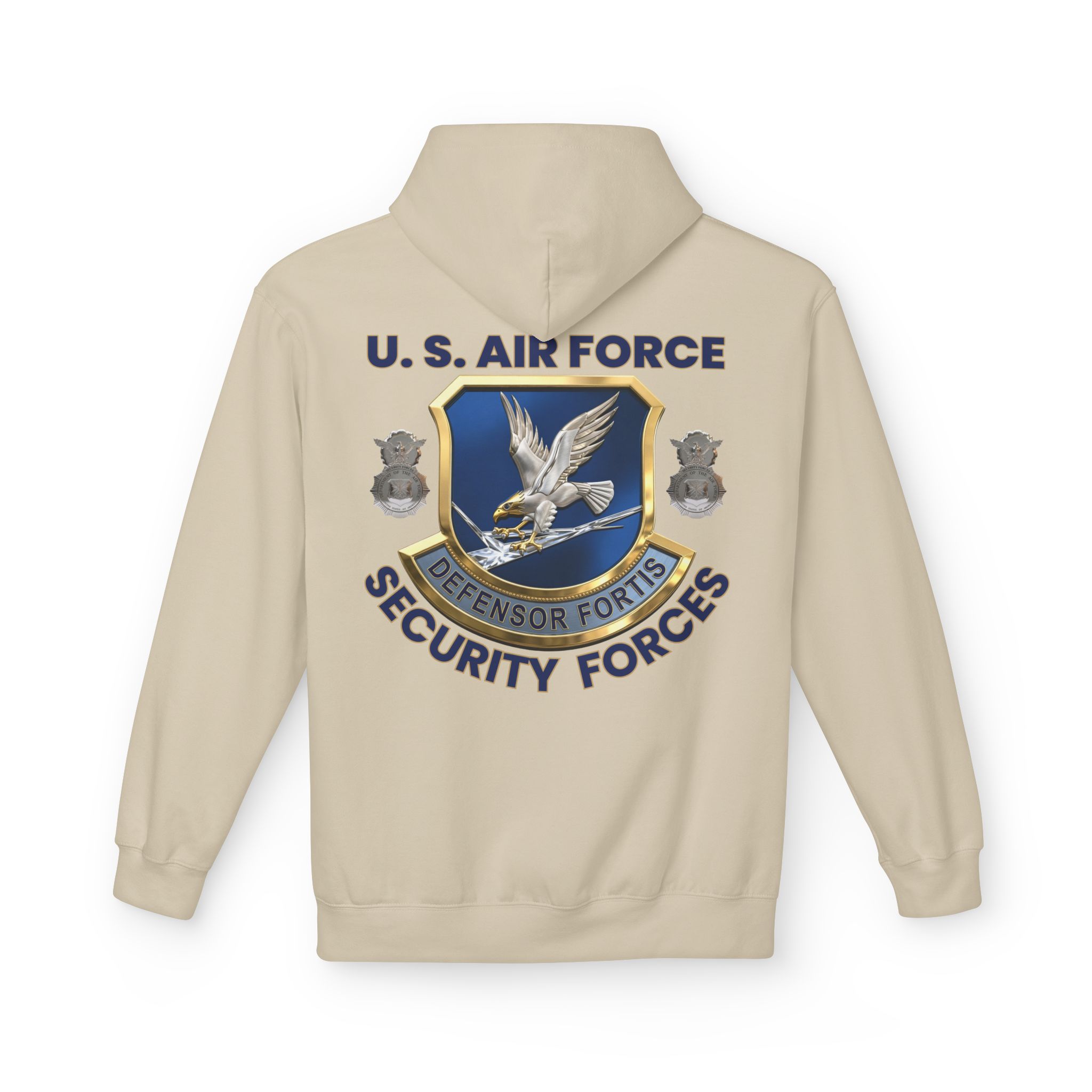 Air Force Security Forces Emblem Hoodie – U.S. Air Force Defensor Fortis Back Print - Image 7